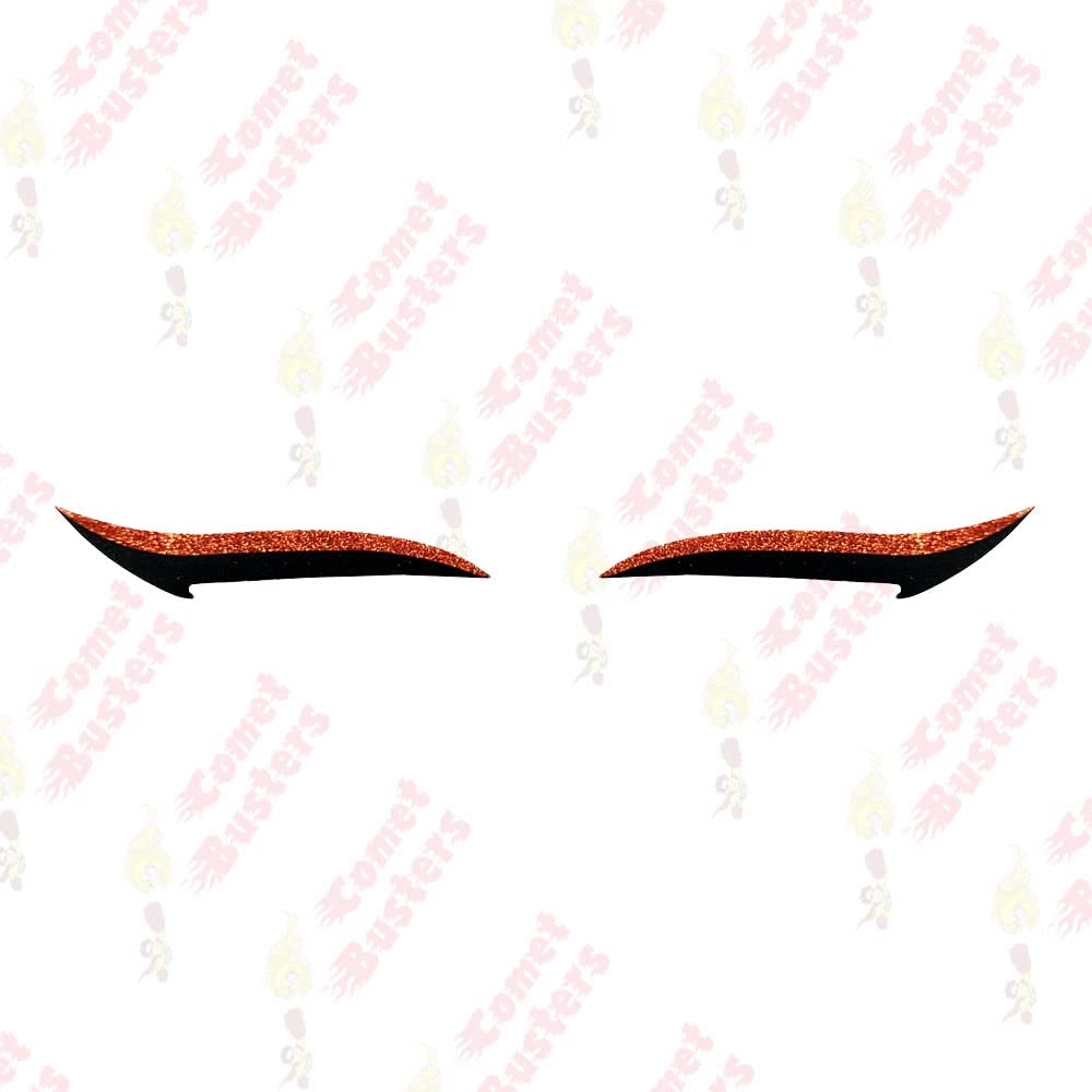 Comet Busters Orange Glitter Eyeliner Stickers (EL006) - Waterproof Self-Adhesive Eye Makeup Decals for Parties, Halloween & Cosplay