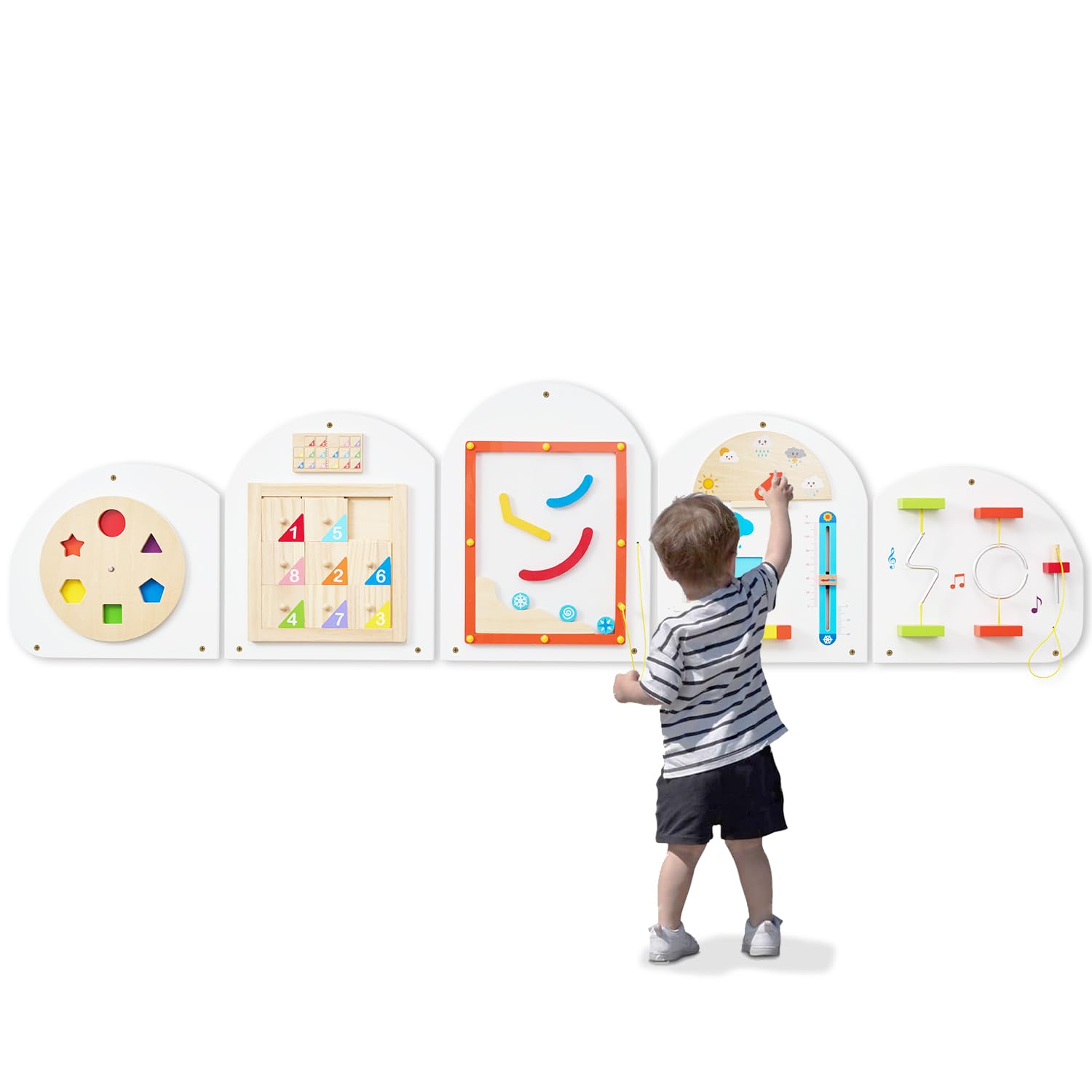 Monläurd® Montessori Busy Board - Sensory Activity Toy for Toddlers 6M+ | Wooden Learning Wall Toy for Boys & Girls | Perfect for Travel, Home & Classroom Play