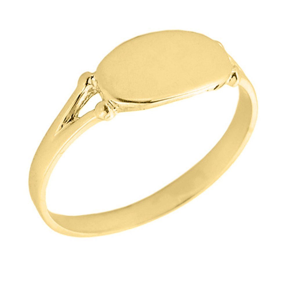 10K Yellow Gold Signet Ring for Women - Elegant Personalized Jewelry Gift for Her - Perfect for Engagements, Anniversaries & Special Occasions