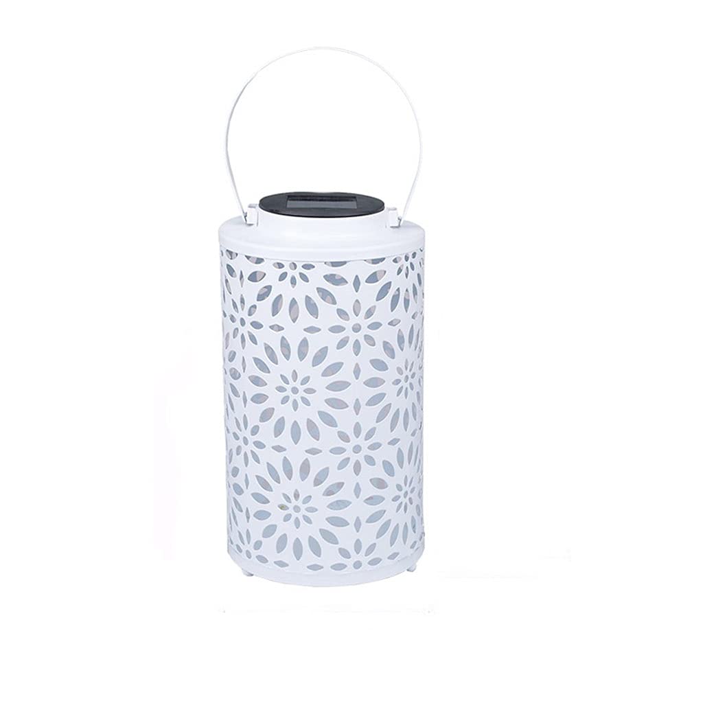 MISS Z Wrought Iron Hollow Solar Lantern - LED Portable Hanging Outdoor Light for Garden, Yard, Pathway & Lawn Decor (White) | Perfect for Patio, Backyard, Wedding & Landscape Lighting at Night