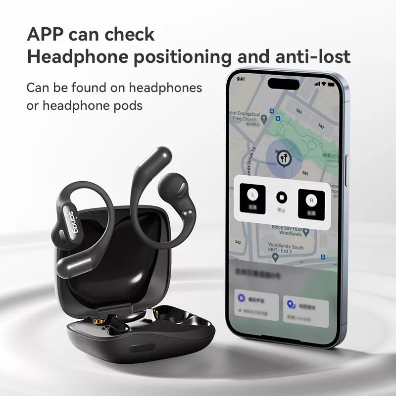 Sanag G6S Wireless Bluetooth Headphones with Ear Hook - Open Ear Air Conduction Sport Headset for Running, Cycling, Gym & Outdoor Activities