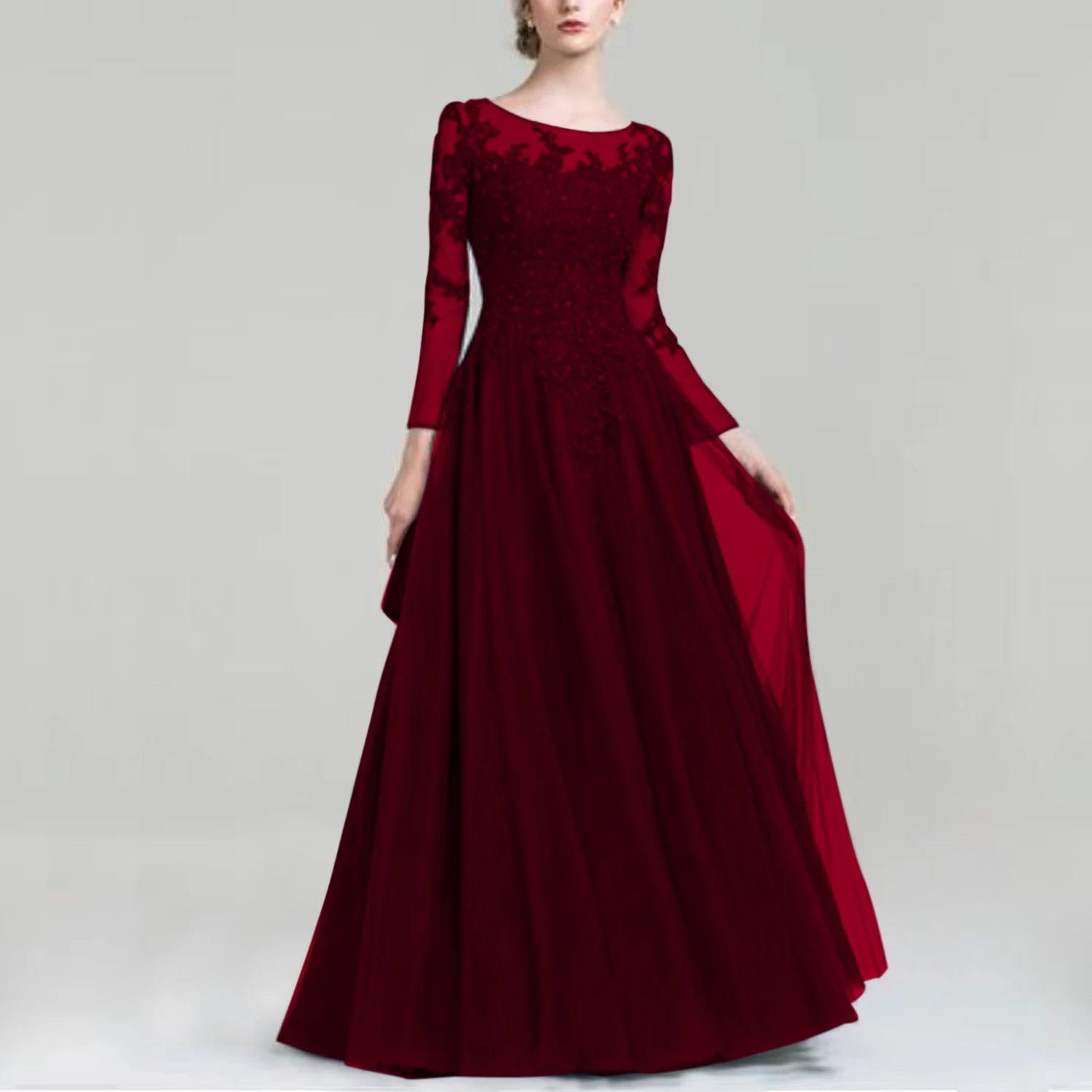 Elegant Tulle Scoop Neck Mother of Bride Dress with Sparkling Sequins - Perfect for Weddings, Formal Events & Special Occasions
