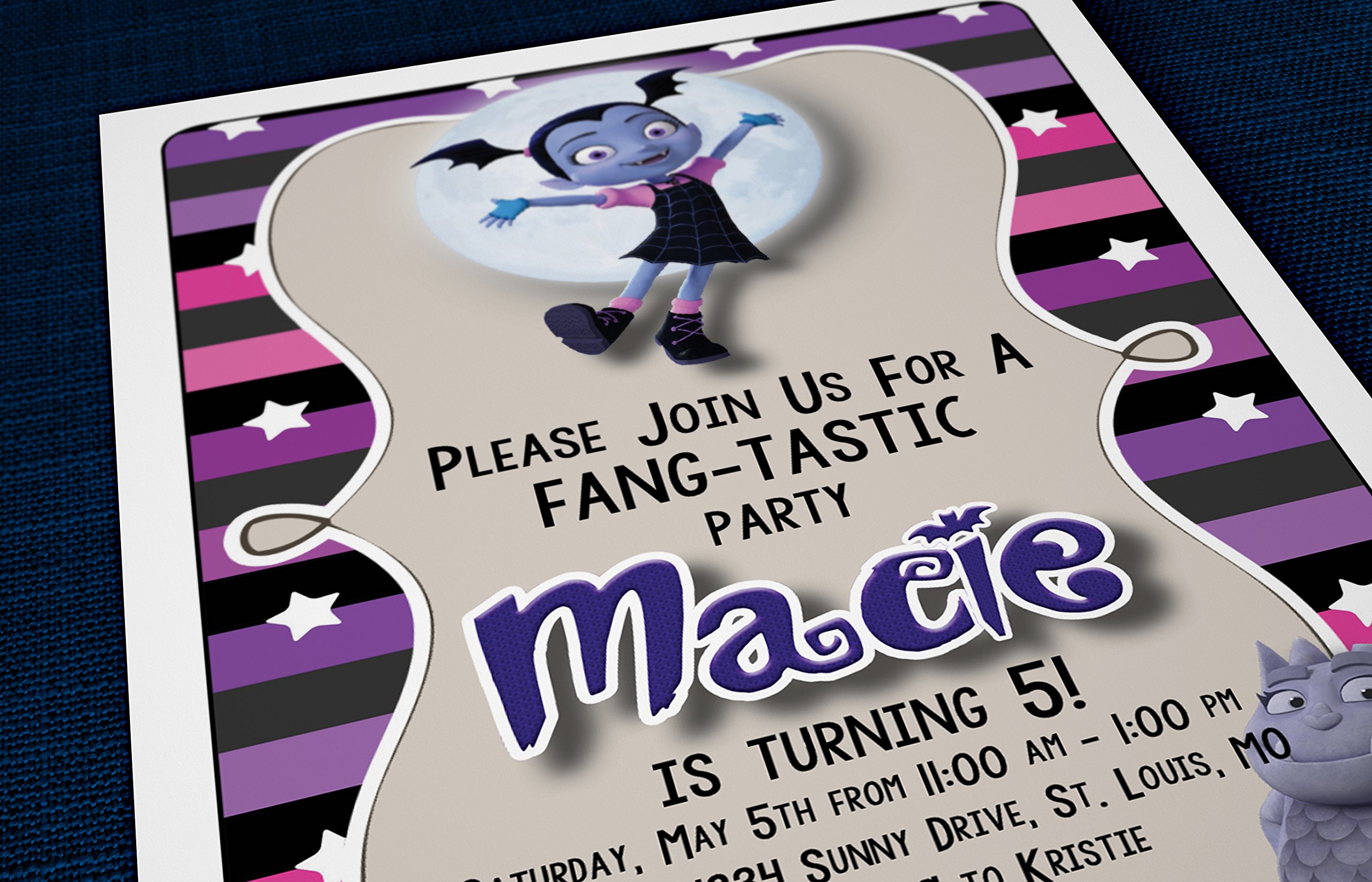 Personalized Vampirina Birthday Party Invitations - 35 Custom Kids' Invite Cards for Themed Celebrations & Special Events