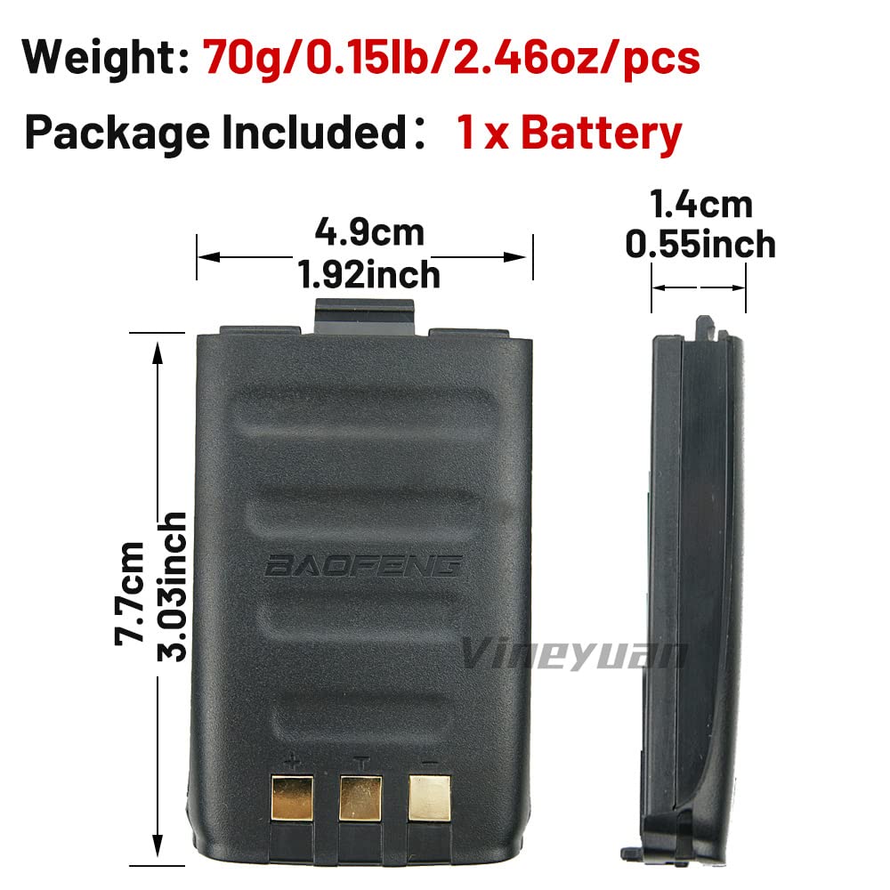 Replacement 7.4V 1800mAh Two Way Radio Battery for GT-3, GT-3TP, GT3, GT3TP, Mark-II, Mark-III - Compatible Walkie Talkie Battery for Outdoor Adventures, Construction Sites & Emergency Communication