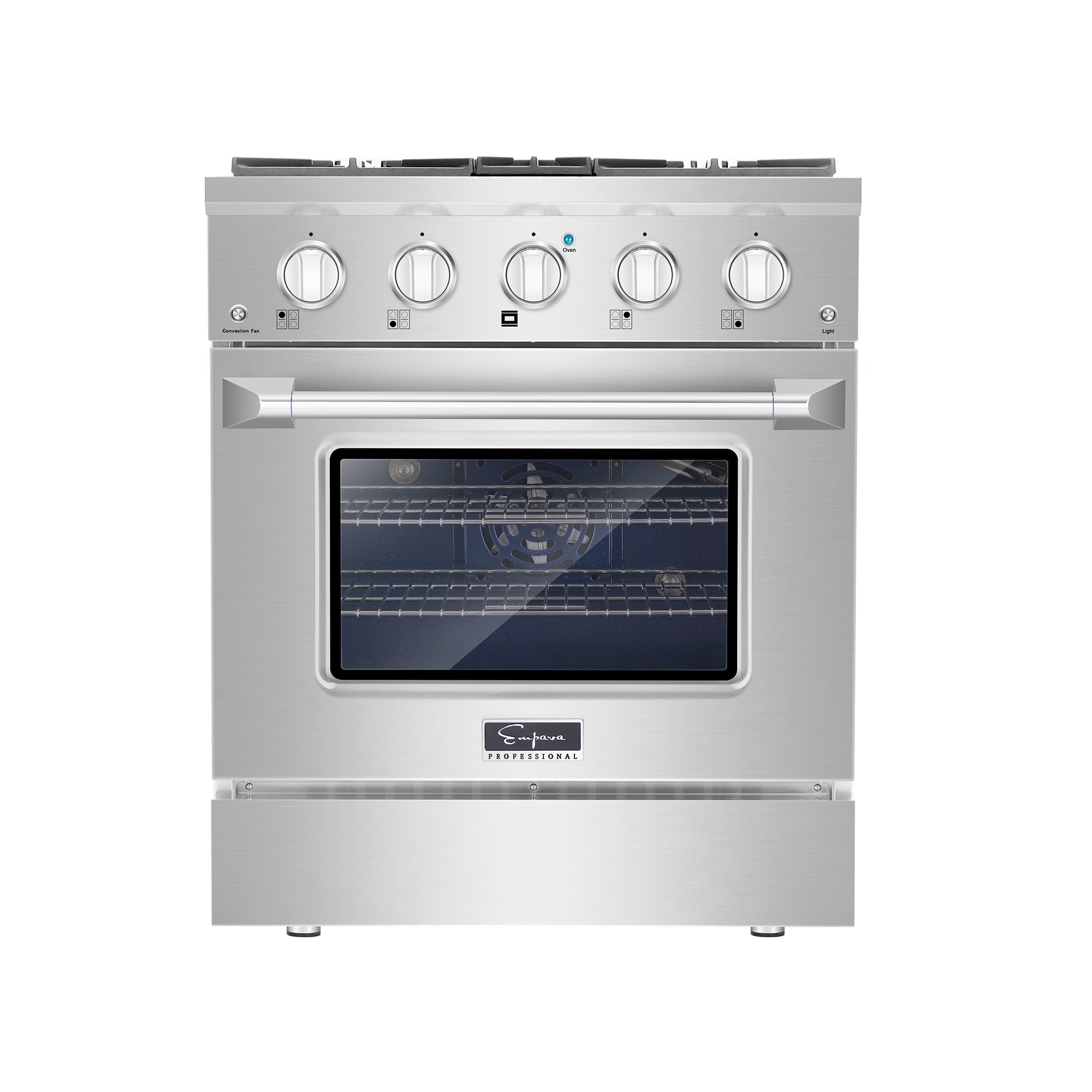 Empava 30 Inch Stainless Steel Pro Style Freestanding Gas Range - 30GR07 | Professional Kitchen Appliance for Home Chefs & Cooking Enthusiasts | Perfect for Baking, Roasting & Stovetop Cooking