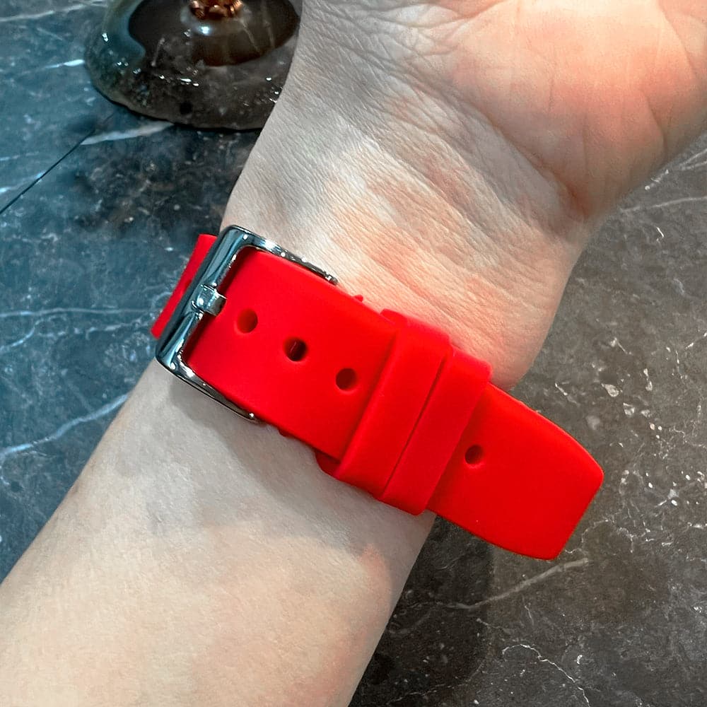 Aries Gold Crystal Dial Red Silicone Strap Women's Watch L 5044 SW R - Elegant Fashion Accessory for Women, Perfect for Daily Wear, Parties & Special Occasions