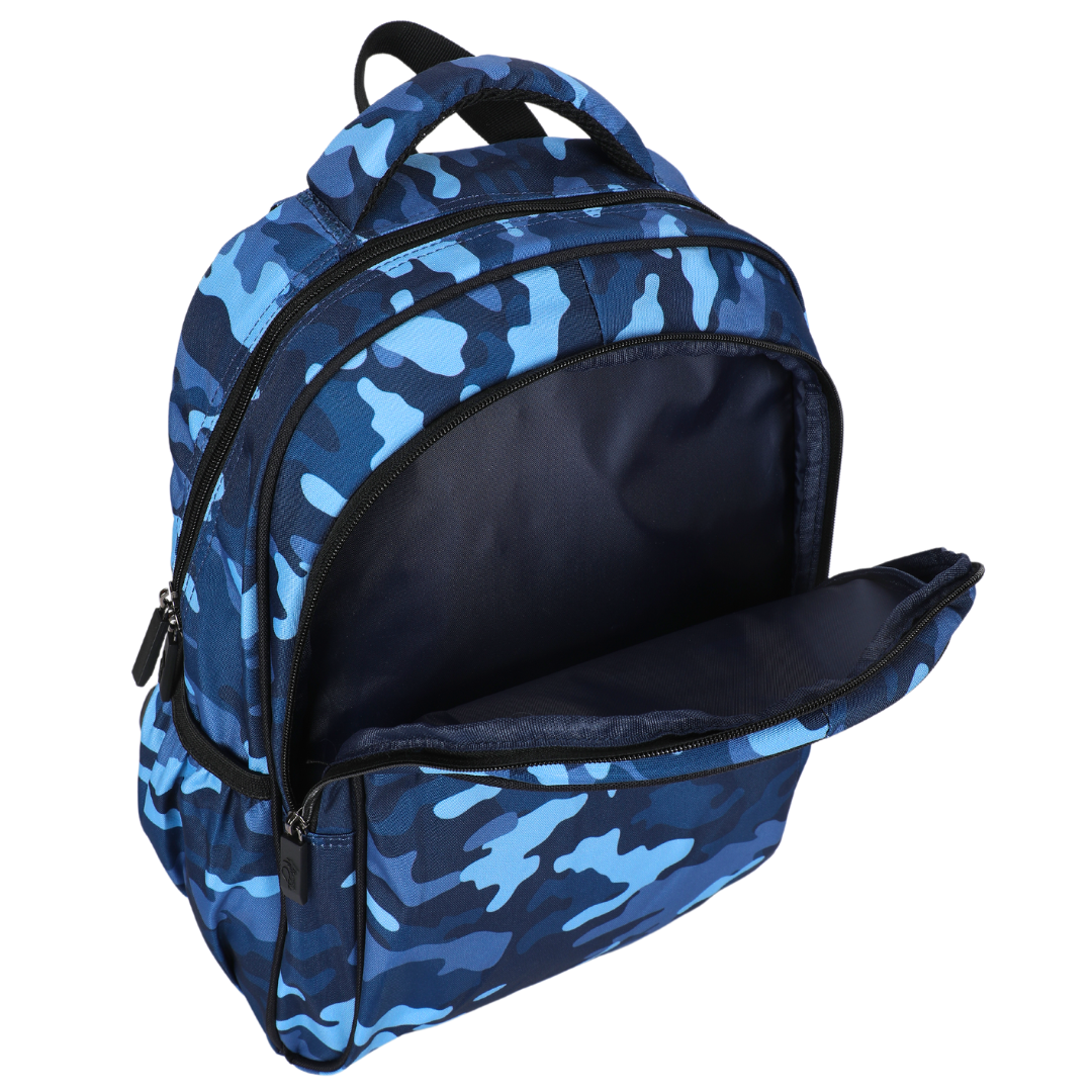 Blue Camouflage Midsize Kids Backpack - Durable School Backpack for Boys & Girls, Lightweight Water-Resistant Daypack for Hiking, Travel & Outdoor Activities