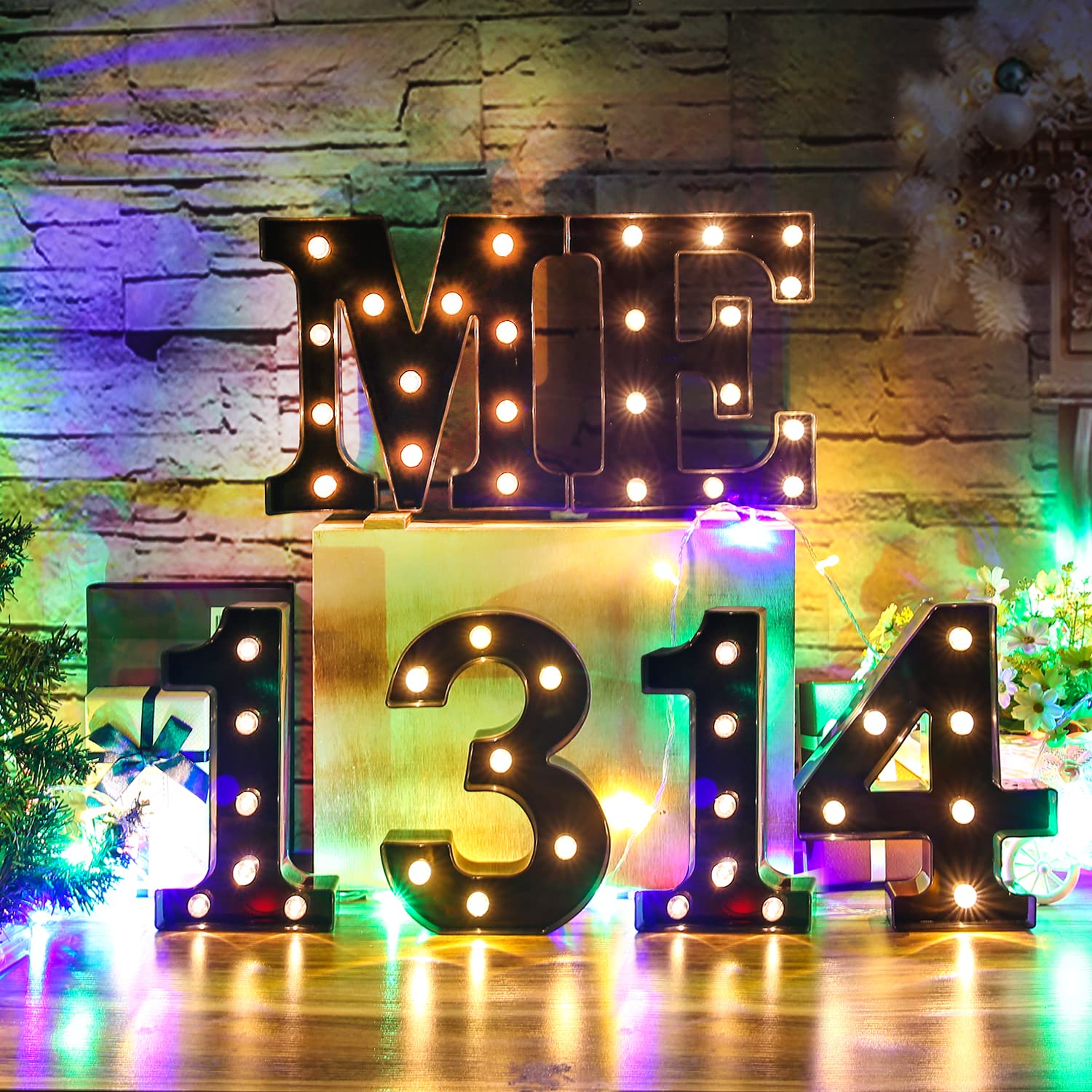 LED Alphabet & Number Lights (A-Z, 0-9) - Black Marquee Letter Signs for Wedding, Birthday, Party & Home Bar Decor - Perfect for Event Lighting & Wall Decorations