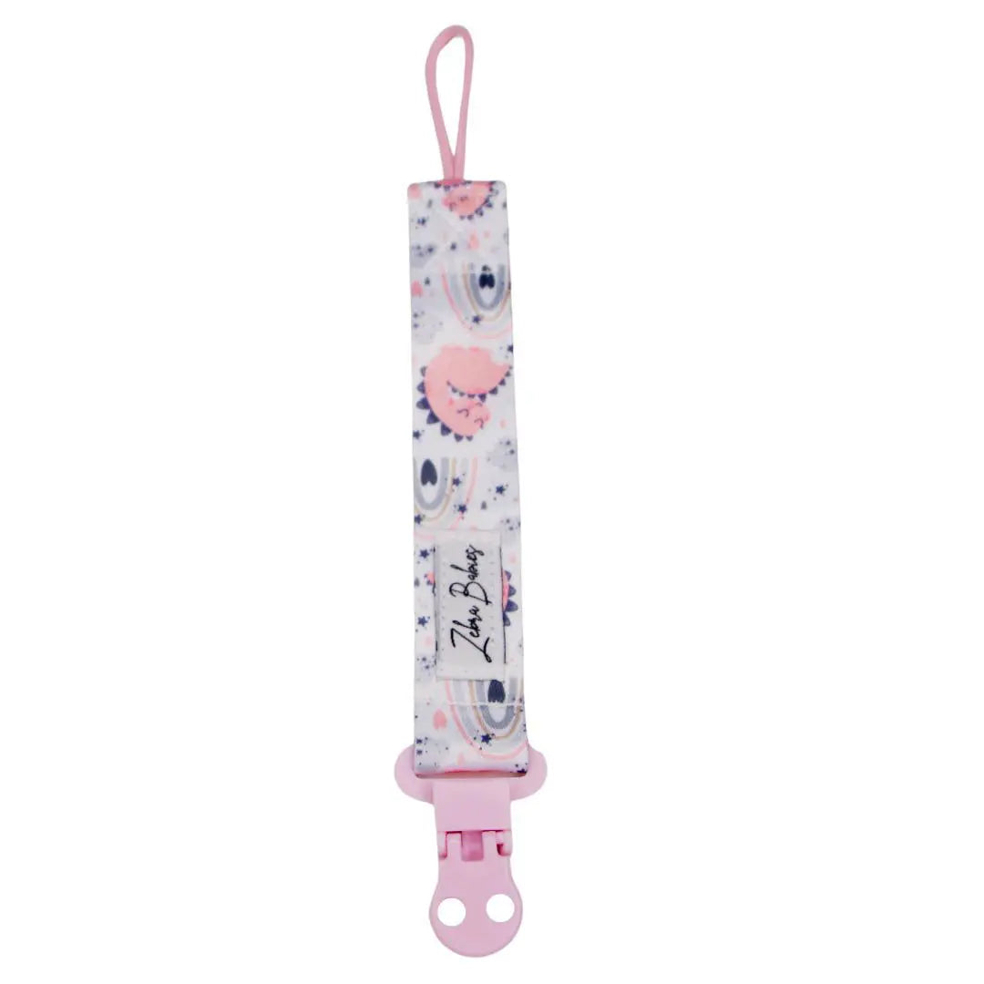 Zebra Babies Flexi Ribbon Pacifier Clip - Soft Silicone Dummy Holder for Newborns & Infants - Perfect for Strollers, Car Seats & Baby Carriers