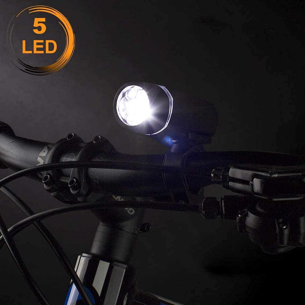 BV Medium Bike Saddle Bag with LED Bike Light Set - Waterproof Cycling Accessories for Commuting, Mountain Biking & Night Rides