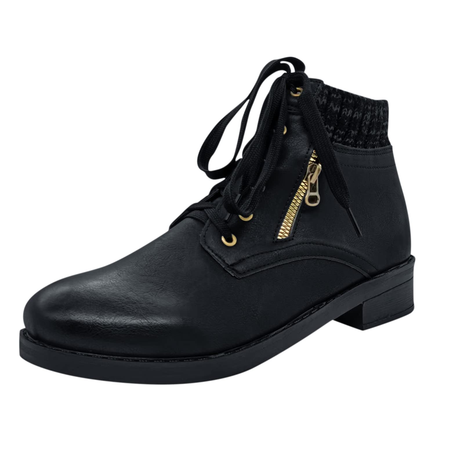 Women's Dark Brown Chunky Heel Leather Boots - Stylish Short Ankle Boots for Fall, Winter & Casual Outfits
