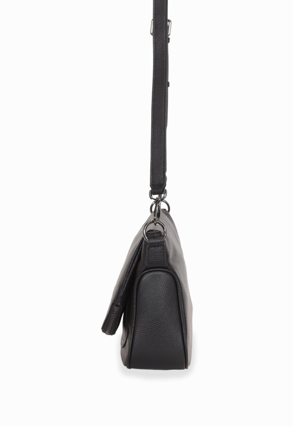 For Keeps Black Crossbody Bag with Zipped Flat Gunmetal Hardware - Stylish & Secure Everyday Purse for Women, Perfect for Work, Travel and Shopping