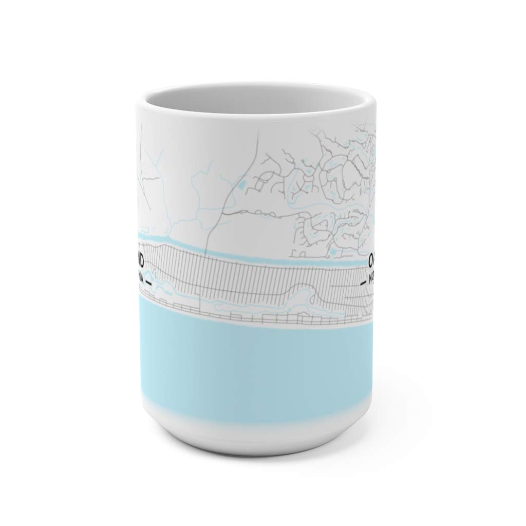 Oak Island, North Carolina NC 15oz Ceramic Map Mug - Perfect for Coffee, Tea & Souvenir Collectors