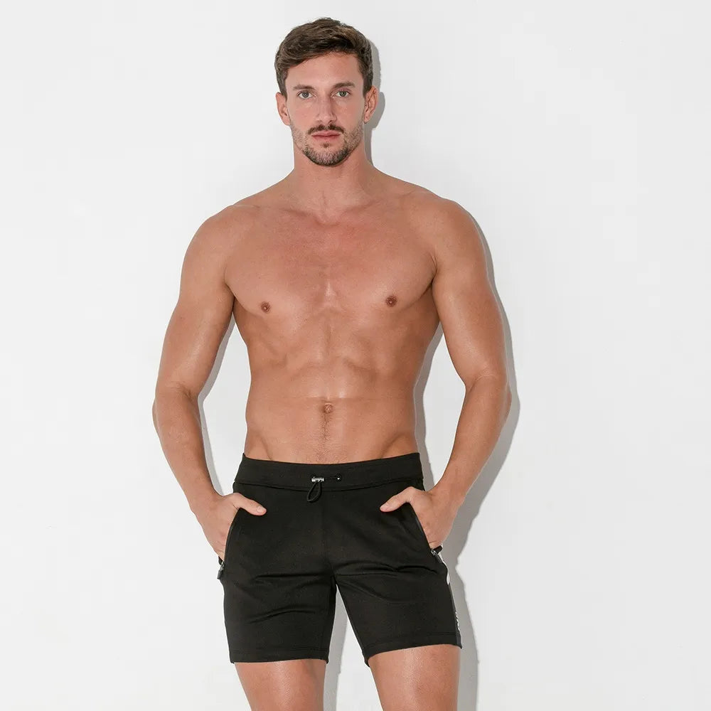Code 22 Rush 5 Shorts with Zipper Pockets - Men's Athletic Workout Running Gym Shorts (Black, Style 9923) | Perfect for Training, Jogging & Casual Wear