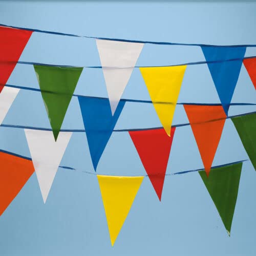 Vibrant Multi-Colored Pennant Banner String (105 Feet Long) - Decorative Party Flags for Outdoor Events, Birthday Celebrations & Home Decor