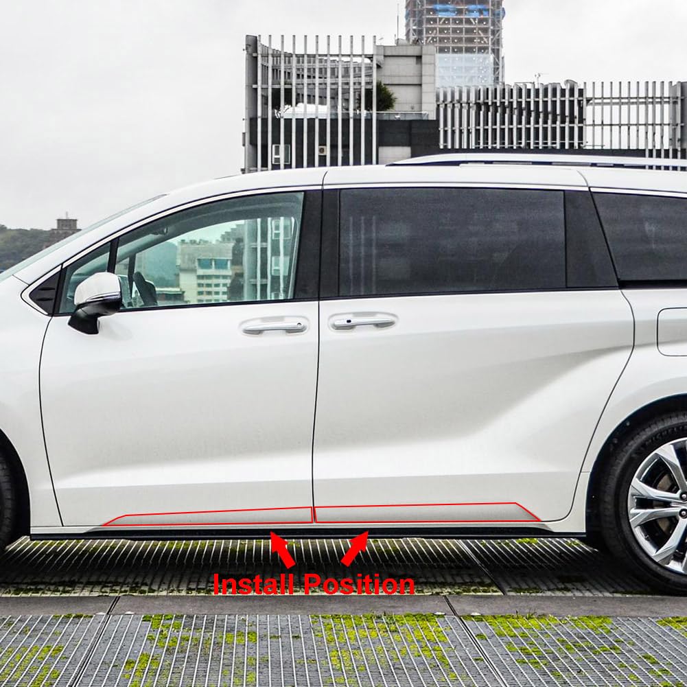 Beautost Fit for Toyota Sienna 2021-2025 Body Side Door Molding Guard Cover Trim - Durable Protection Against Scratches & Dents for Minivan Doors