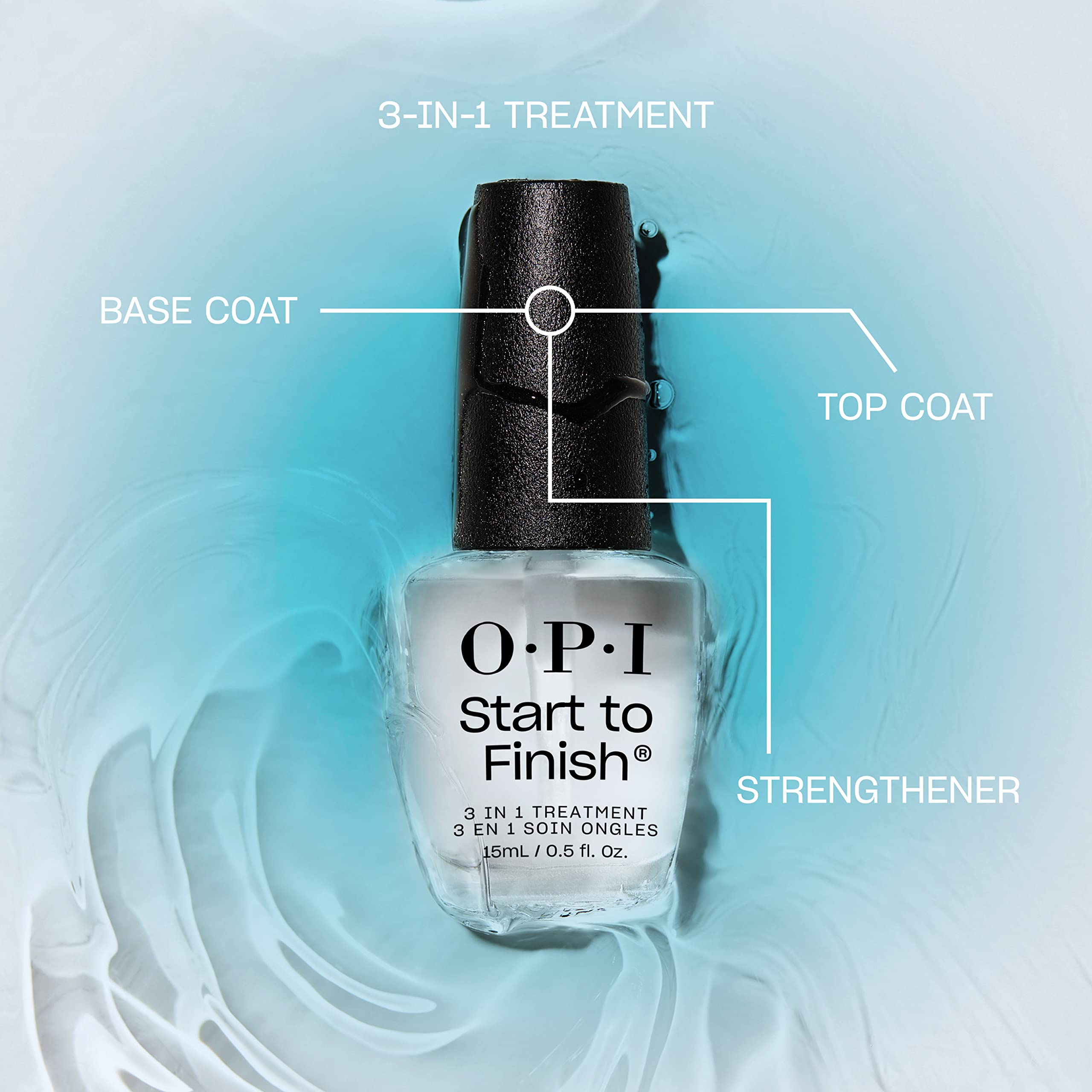 OPI Nail Lacquer Base Coat - Clear Chip Resistant Nail Polish for Protection & Discoloration Prevention | Perfect for Manicures, Pedicures & Salon Use