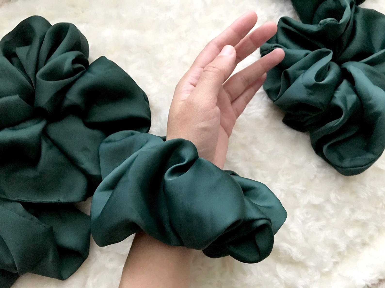 6-Piece Satin Silk Scrunchies for Women - Soft Hair Ties & Ponytail Holders That Don't Damage Hair - Perfect for Workouts, Office, and Everyday Use