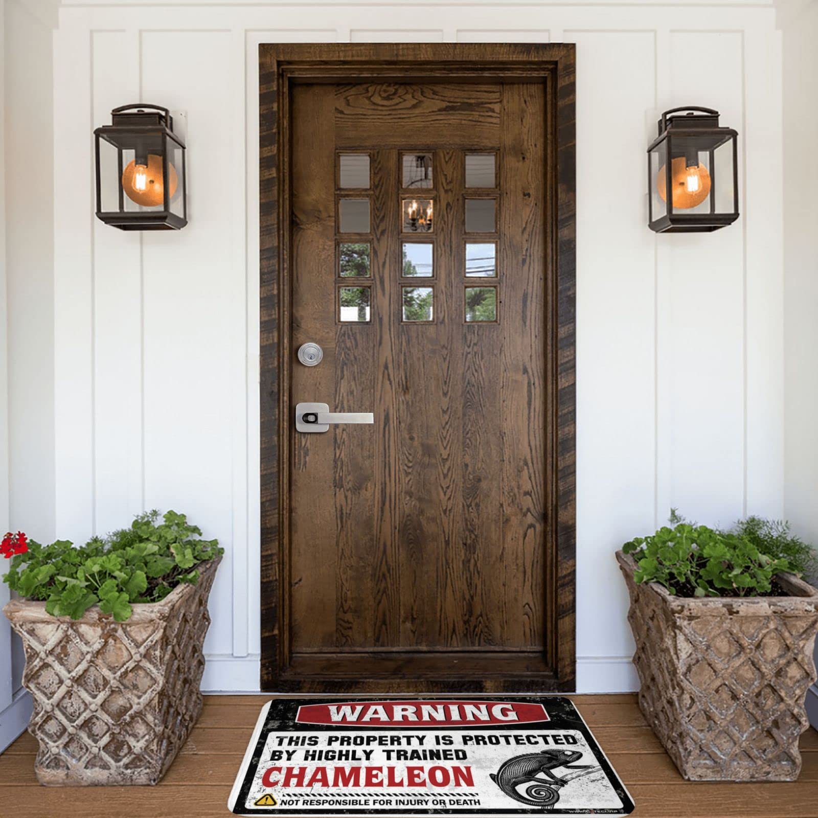 Highly Trained Chameleon Doormat - 65x90cm Funny Man Cave Decor, Farmhouse Bathroom Rug & Indoor Fall Accessories - Perfect for Entryway, Garage, or Home Office Protection