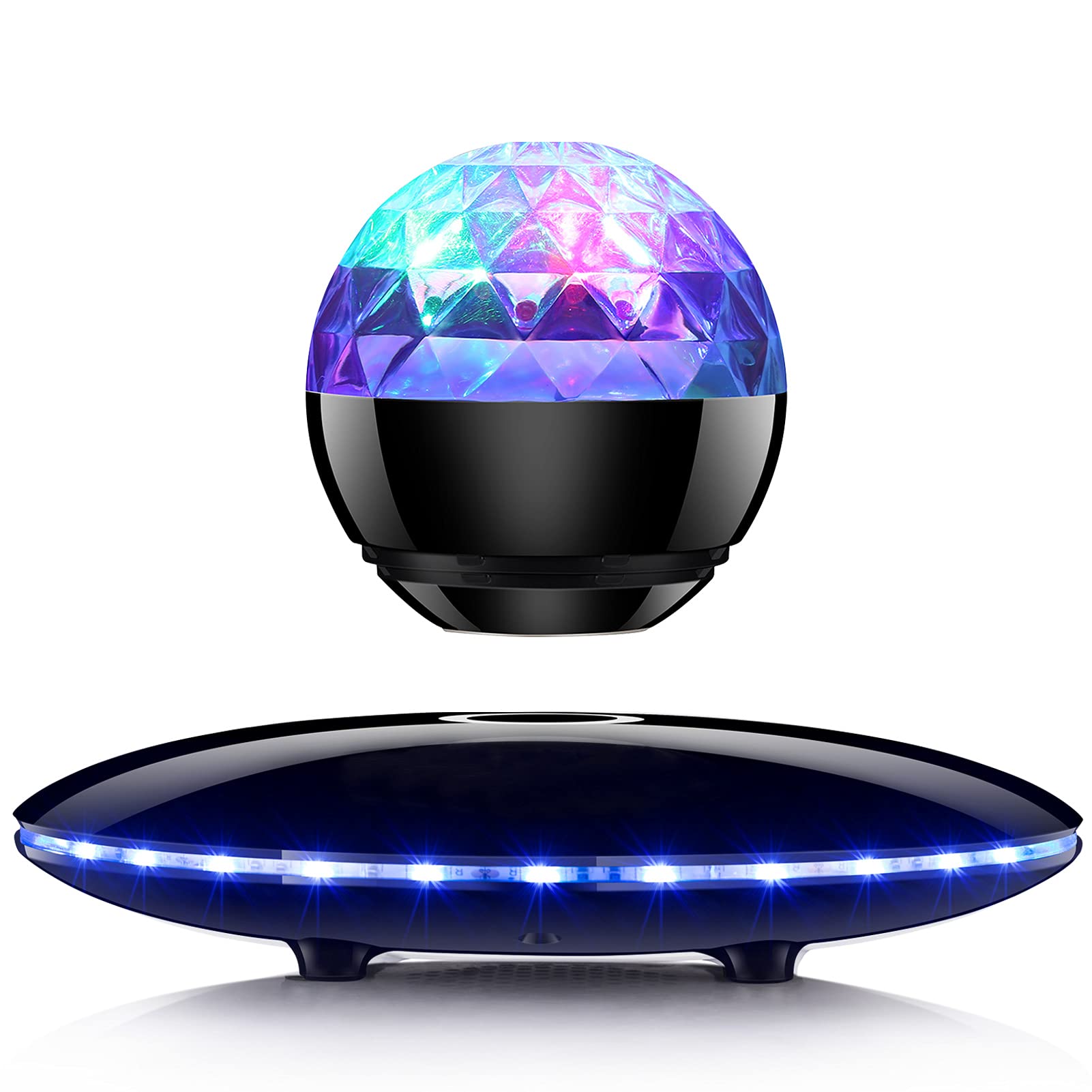 Ruixinda Magnetic Levitating Bluetooth Speaker with LED Light Show & Night Light Projector - Wireless Floating Speaker for Home, Party, Birthday Gifts & Cool Tech Gadgets (Perfect for Bedroom, Office & Outdoor Gatherings)