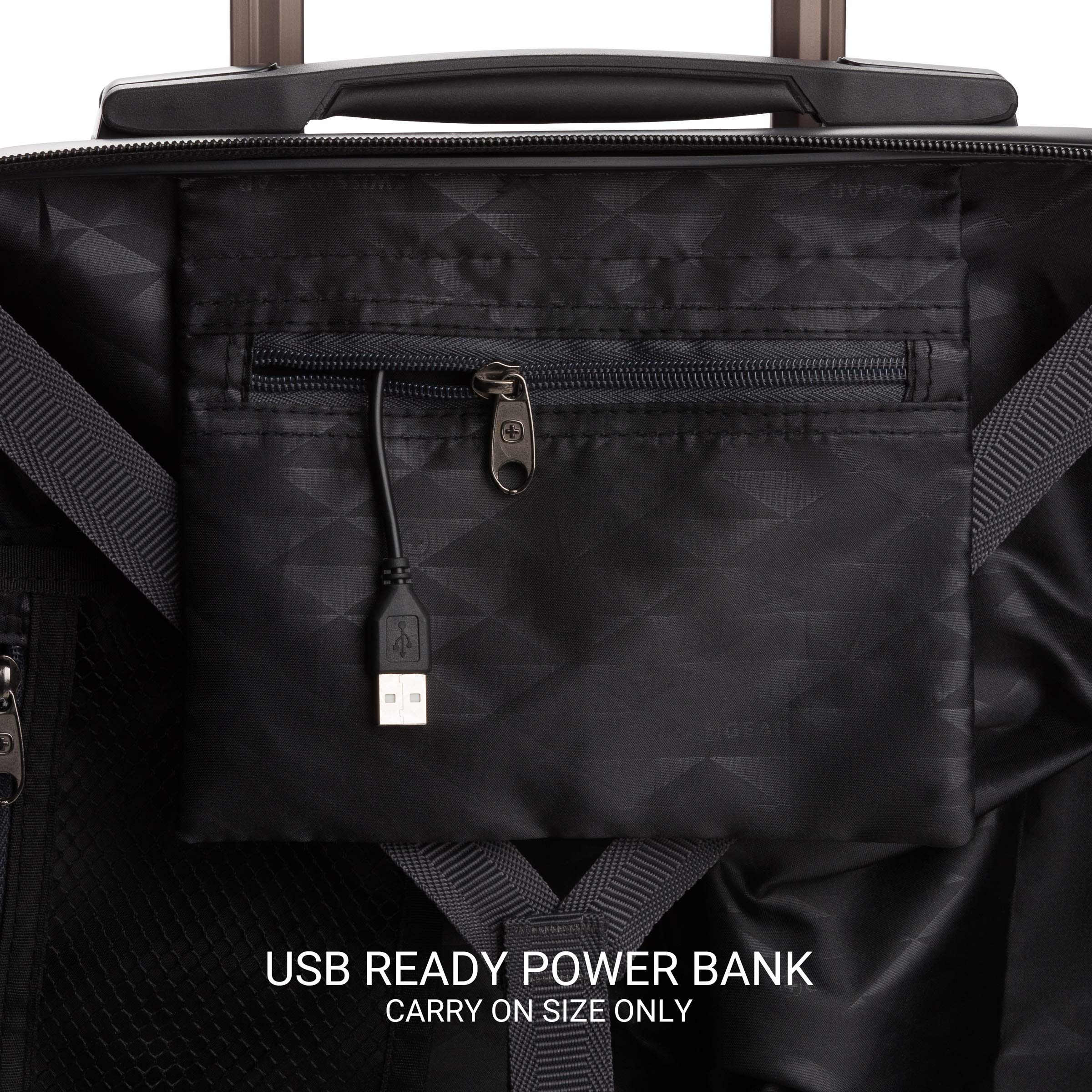 SwissGear 7272 Energie Expandable Hardside Carry-On Luggage 19-Inch with 360° Spinner Wheels & TSA Lock - Black | Perfect for Business Travel & Weekend Getaways
