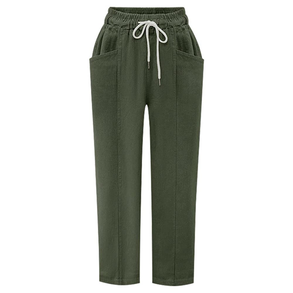 Women's Summer Harem Pants - Loose Fit High Waist Straight Leg Casual Pants for Yoga, Beach, Lounge & Travel