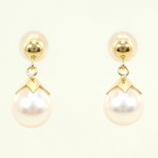 18K Yellow Gold Pearl Earrings for Women - Classic Elegant Jewelry Gift for Wedding, Anniversary & Special Occasions