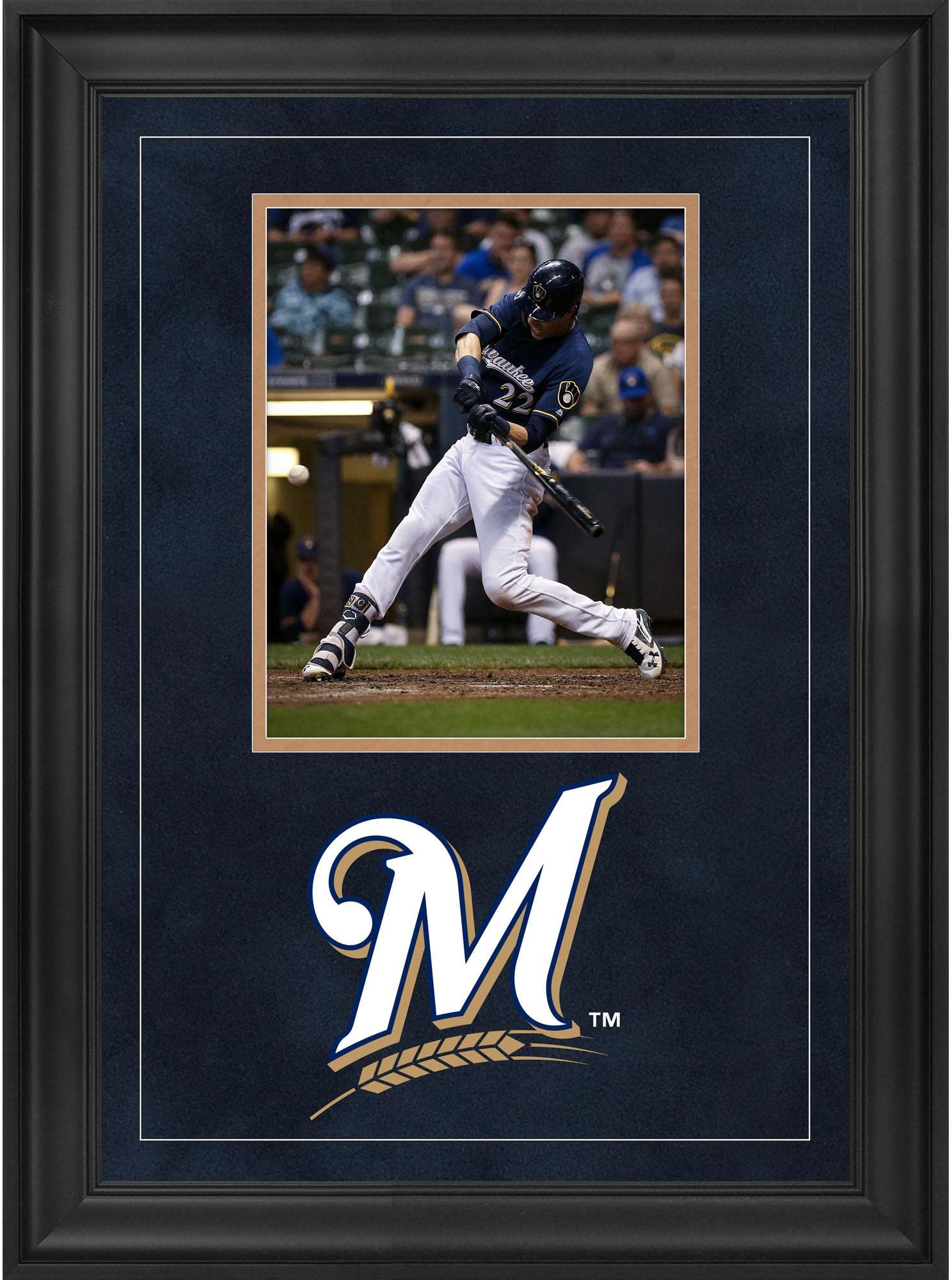 Milwaukee Brewers 8x10 Vertical Baseball Photo Frame with Team Logo - Premium Display Case for Collectibles, Memorabilia & Sports Decor - Perfect for Home, Office, or Fan Cave Decor