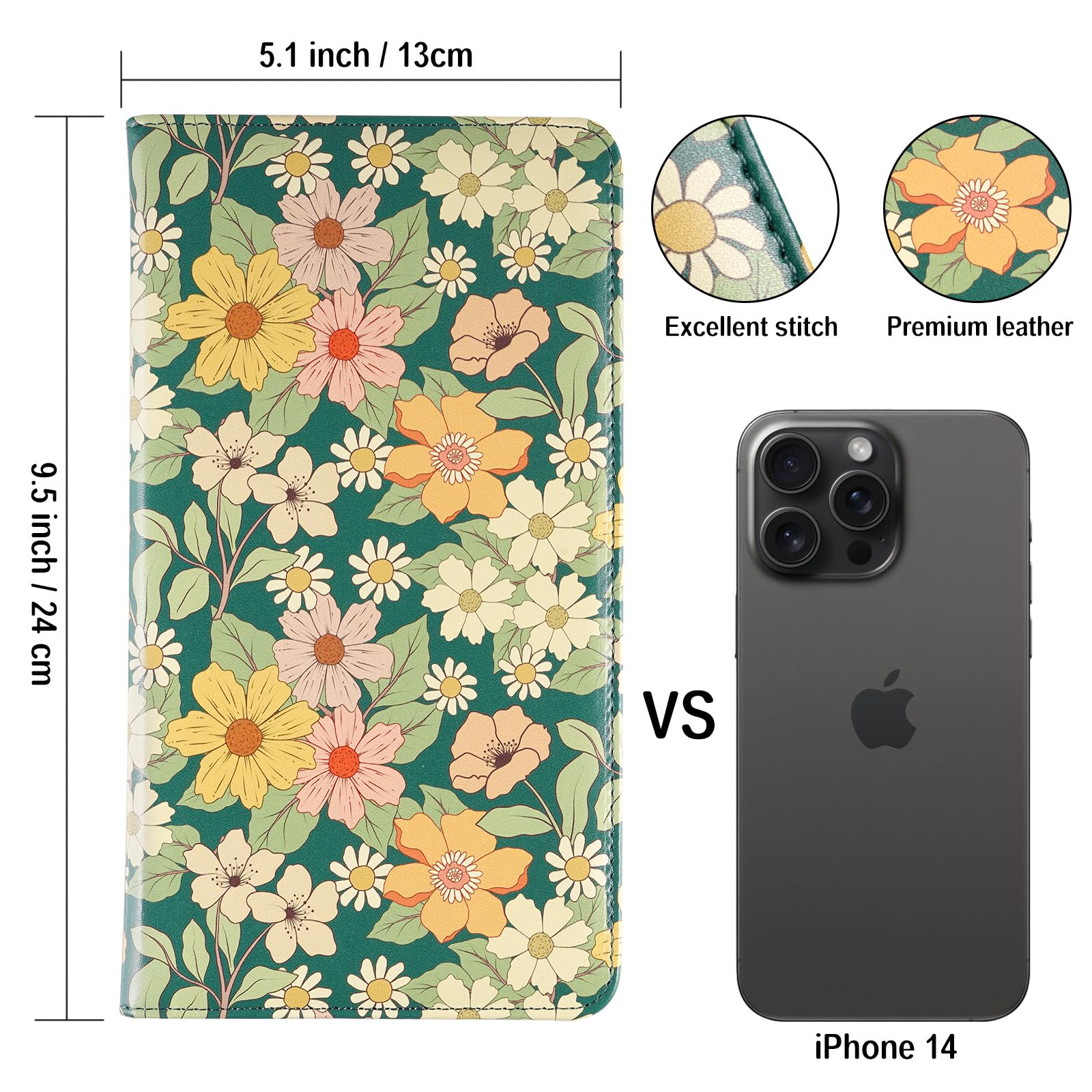Floral Magnetic Car Registration and Insurance Card Holder - Organize Vehicle Documents with Style - Perfect for Glove Box, Wallet, or Purse Use