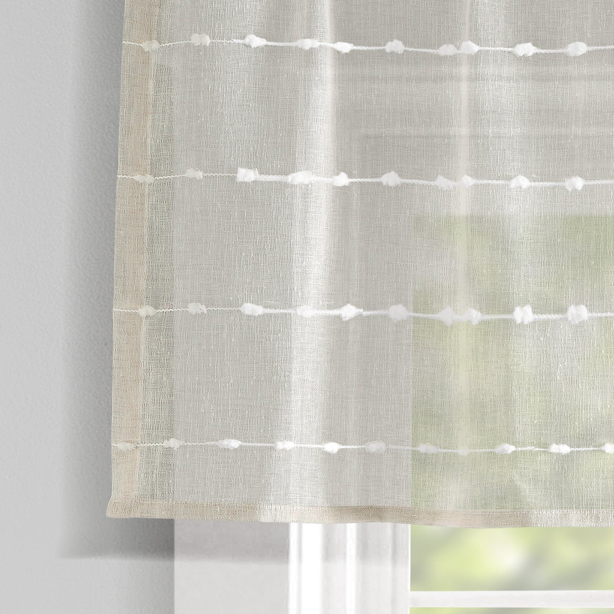 Farmhouse Style Textured Sheer Window Valance - Rustic Curtain Top for Living Room, Bedroom & Kitchen Decor