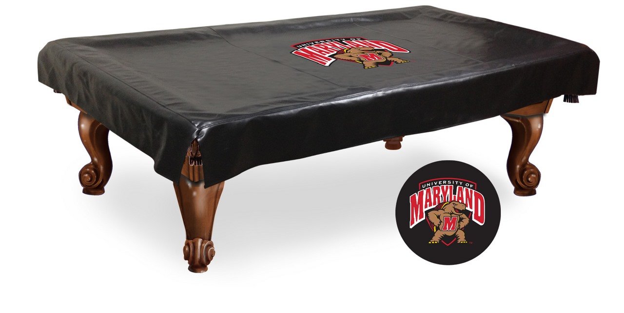 NCAA Maryland Terrapins Pool Table Cover - Officially Licensed Waterproof Billiard Table Protector for Game Rooms, Bars & Man Caves