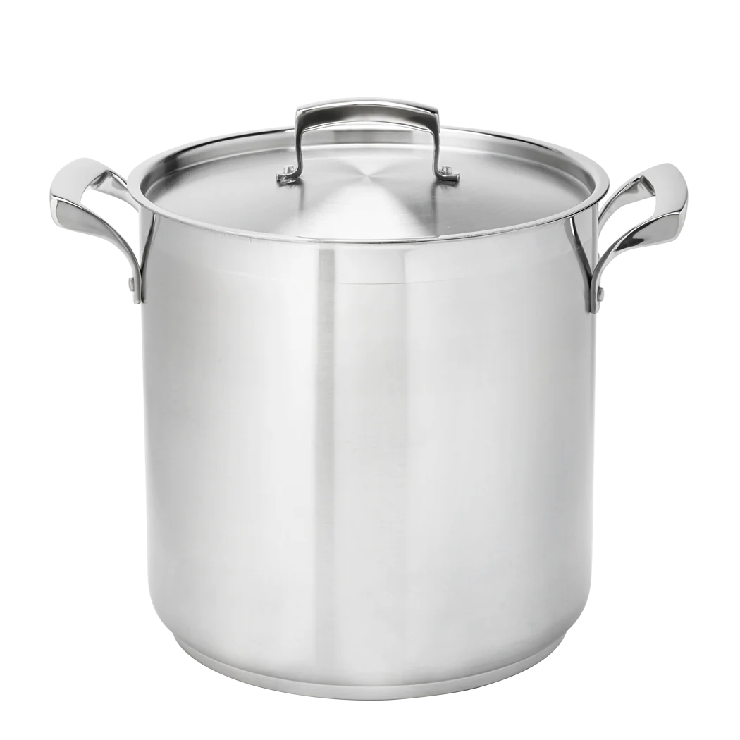 Thermalloy 63 Quart Stainless Steel Stock Pot with Lid - Heavy Duty Commercial Cooking Pot for Soups, Stews, Pasta & Large Batch Meal Prep