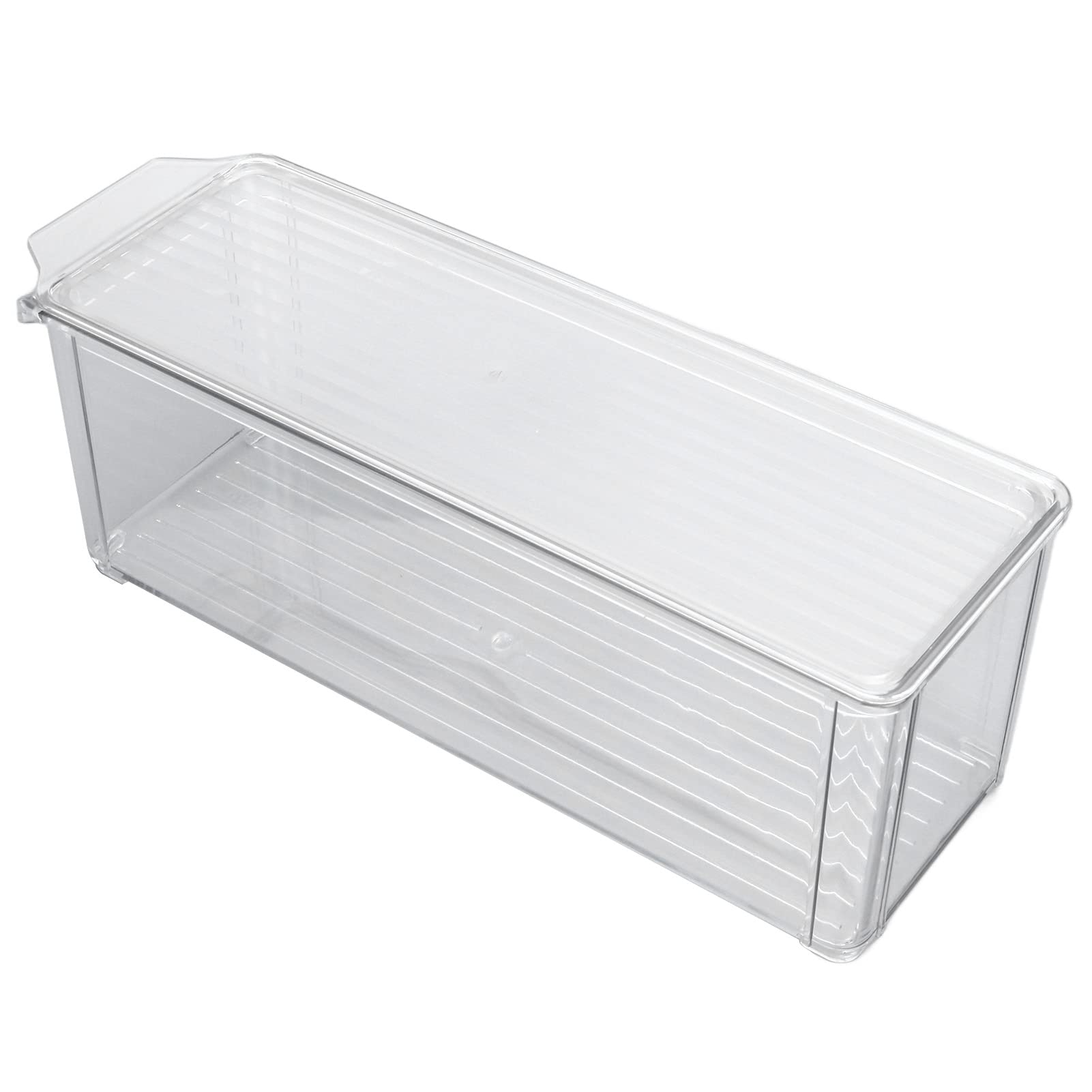 Delaman Clear Plastic Storage Bin - Large Capacity, Food Grade, Durable & Portable for Pantry Organization | Perfect for Kitchen, Bathroom, and Office Storage