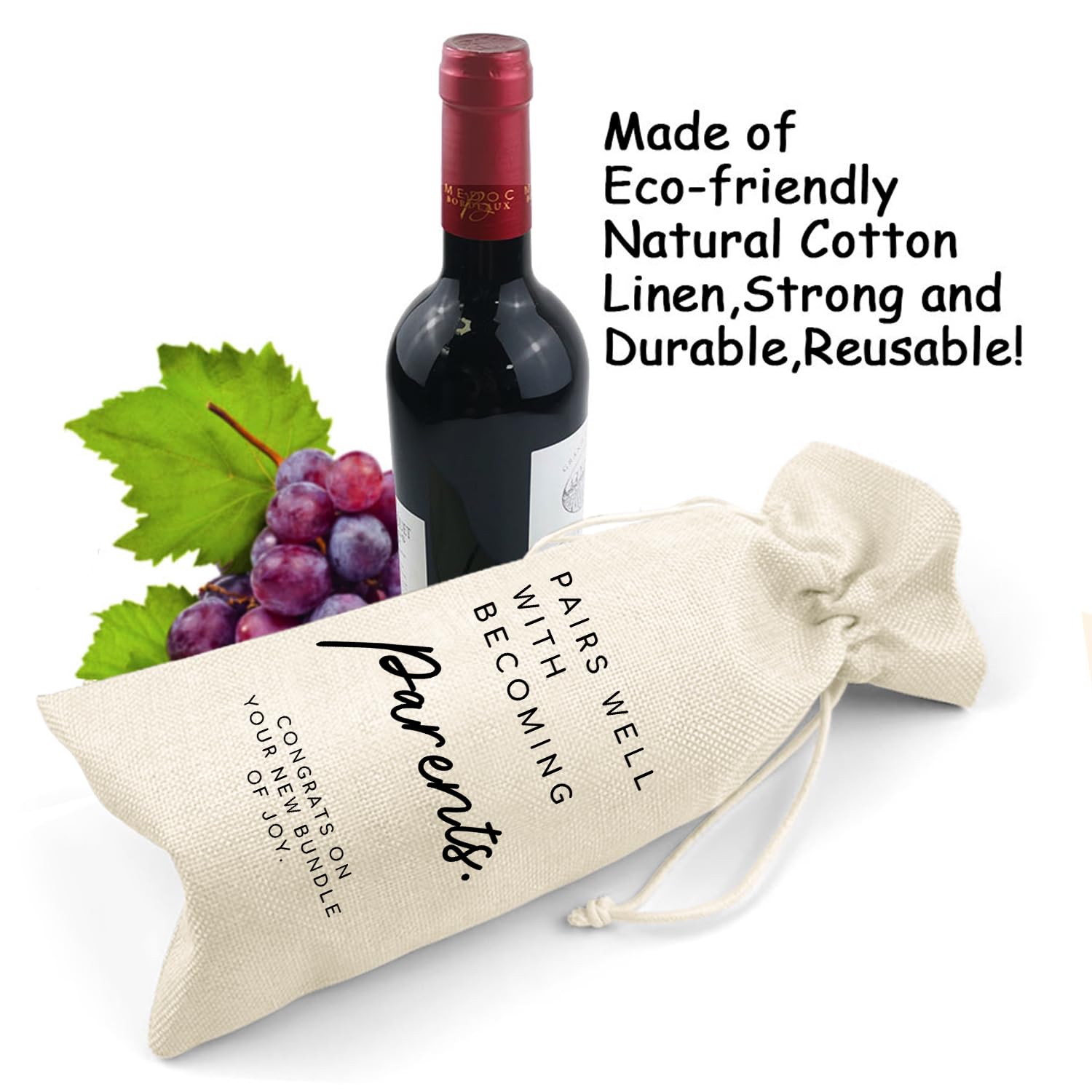 LANBAIHE Funny Pregnancy Announcement Wine Bag - Perfect Baby Shower Gift for New Parents - Ideal for Gender Reveals & Celebrations