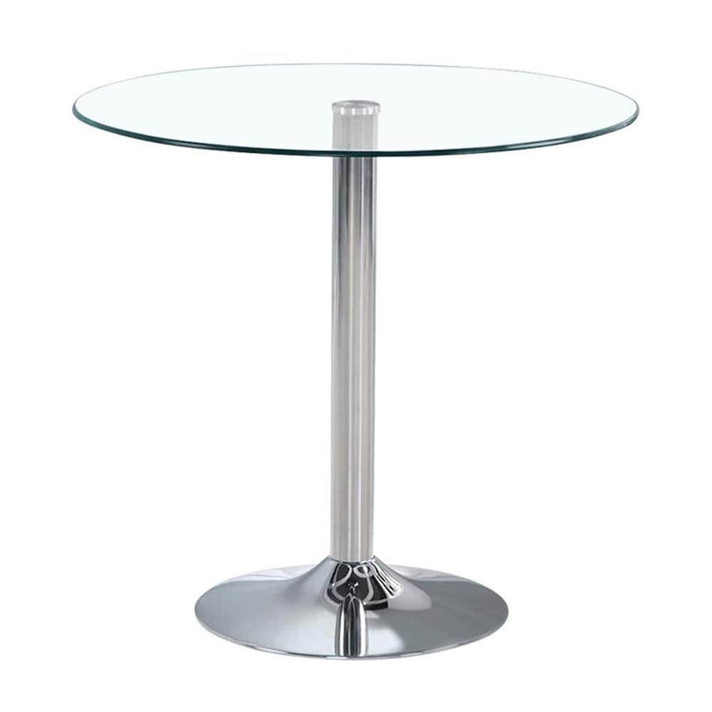 Modern Round Tempered Glass Dining Table with Tulip Base - 31.5