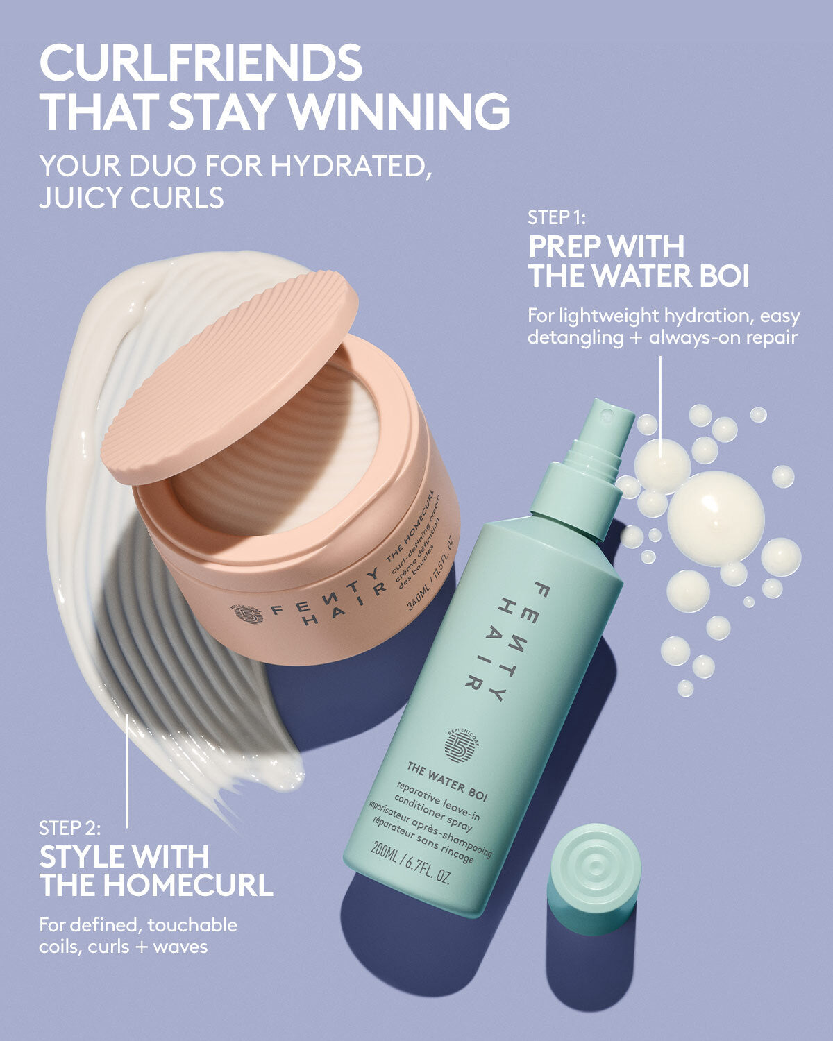 The Water Boi Reparative Leave-In Detangling Conditioner Spray for Dry, Damaged Hair - Hydrating & Frizz Control for Daily Hair Care Routine