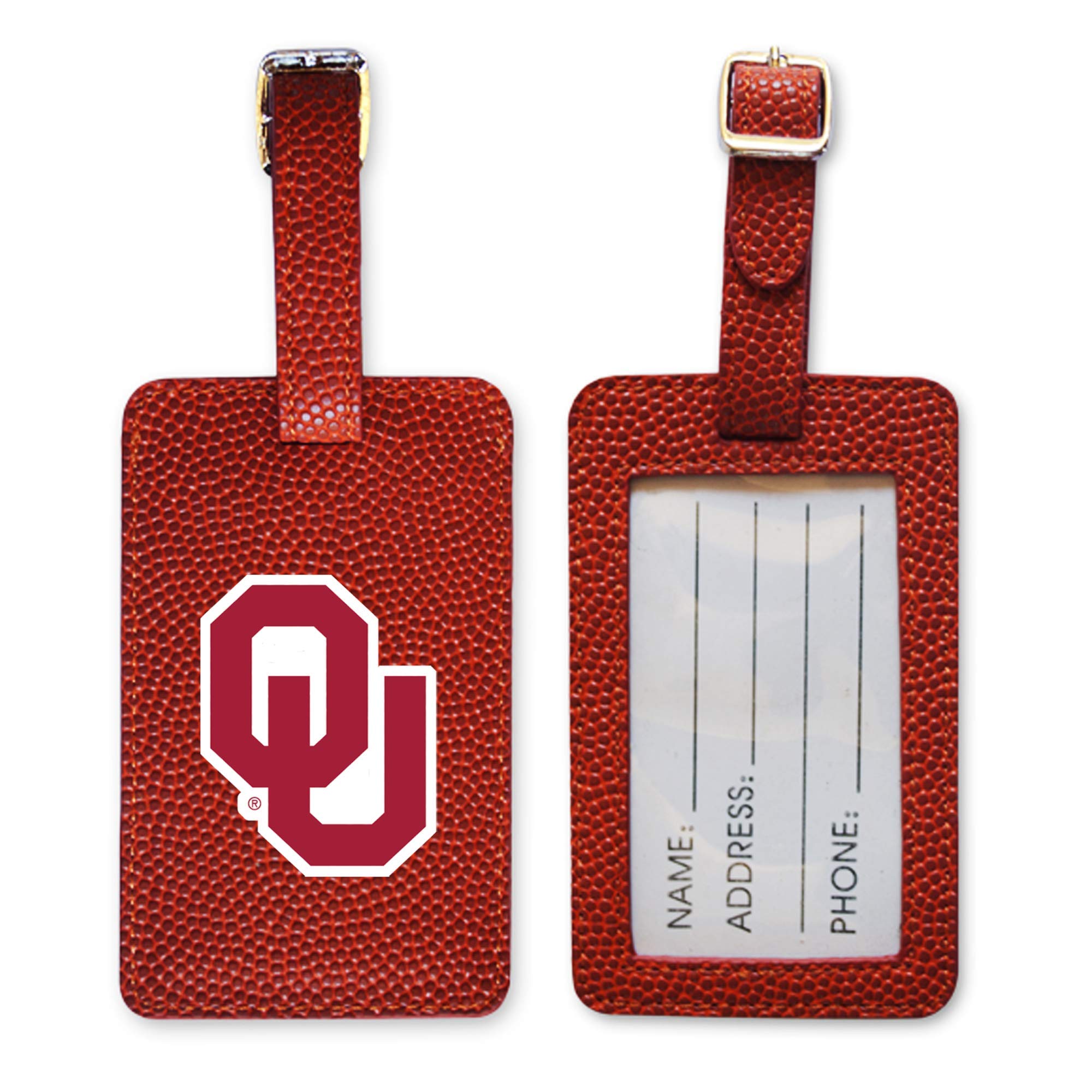 Oklahoma Sooners Basketball Leather Luggage Tag - Genuine Leather Travel ID Tag with Team Logo - Unique Sports Fan Accessory for Suitcases, Backpacks & Gym Bags - Perfect for Game Day Travel, College Trips & Alumni Events