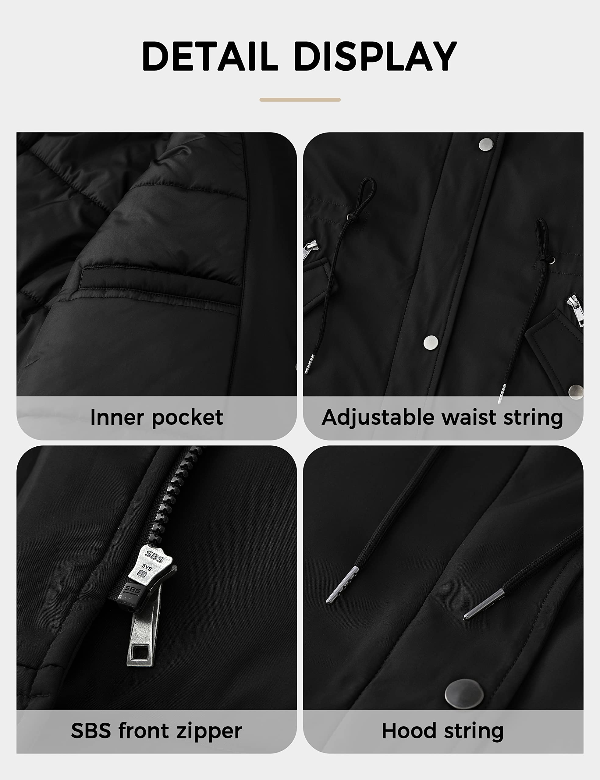 Soularge Women's Plus Size Winter Insulated Parka Coat with Faux Fur Hood - Warm Winter Jacket for Cold Weather, Snow, Outdoor Activities
