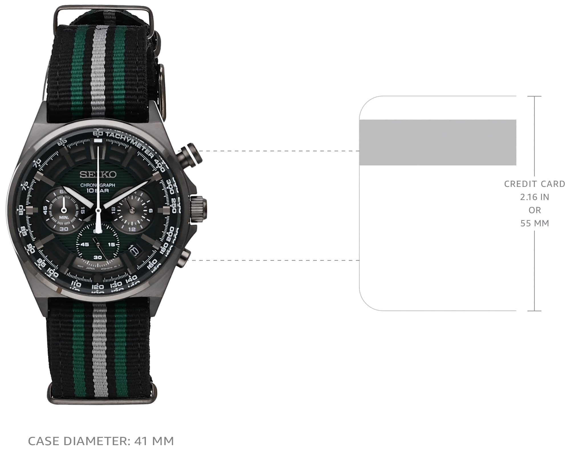 Seiko SSB411P1 Unisex Analog Quartz Watch with Nylon Strap - Water Resistant, Casual & Outdoor Wear for Men and Women