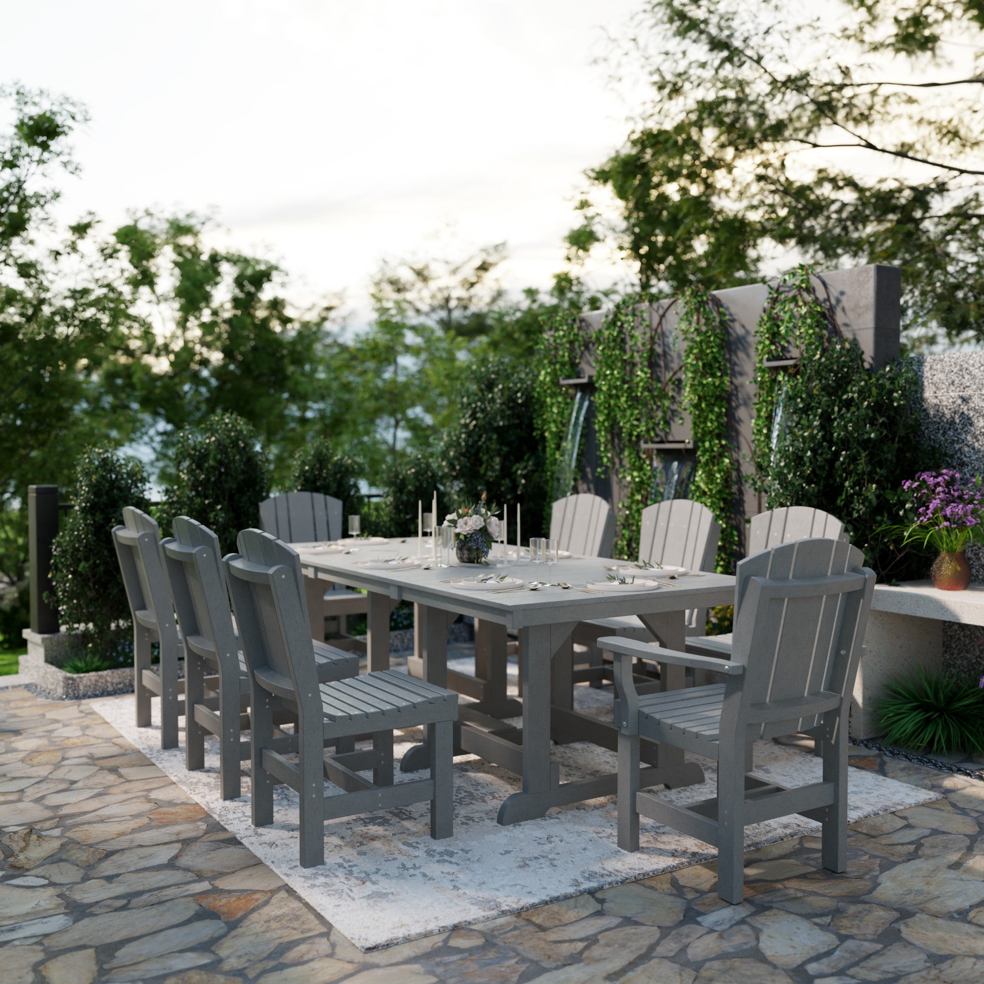 Heritage 9-Piece 44x94 Inch Dining Table Set - Perfect for Family Gatherings, Dinner Parties & Formal Dining Rooms