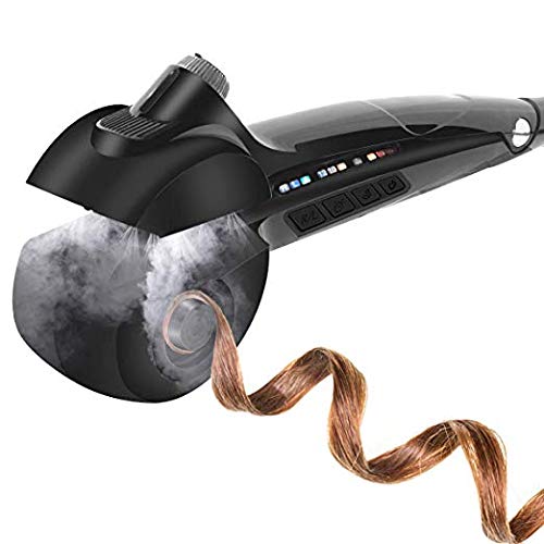 SHREVI IMPEX Automatic Steam Ceramic Hair Curling Wand - Auto Rotating Spray Steamer Curler for Salon-Quality Waves & Curls (Black, 1 Piece) - Perfect for Home Styling, Parties & Professional Use