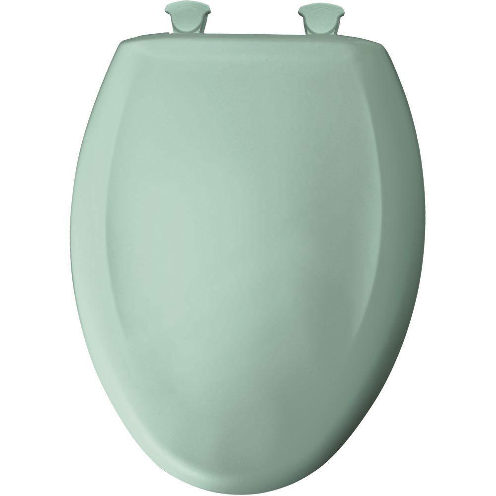 Bemis Slow Close STA-TITE Elongated Toilet Seat with Closed Front in Aegean Mist - Soft Closing, Durable Design for Bathroom Comfort & Hygiene (Model 480875) | Perfect for Modern Homes, Apartments & Commercial Restrooms