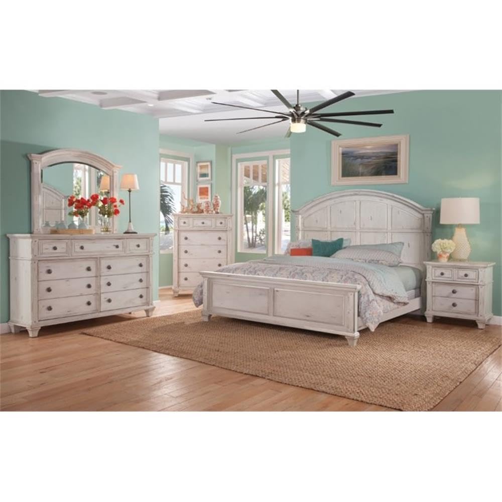 American Woodcrafters Sedona Antique White Wood 3-Drawer Nightstand - Bedside Table for Bedroom Furniture with Storage | Perfect for Master Bedroom, Guest Room & Apartment Decor