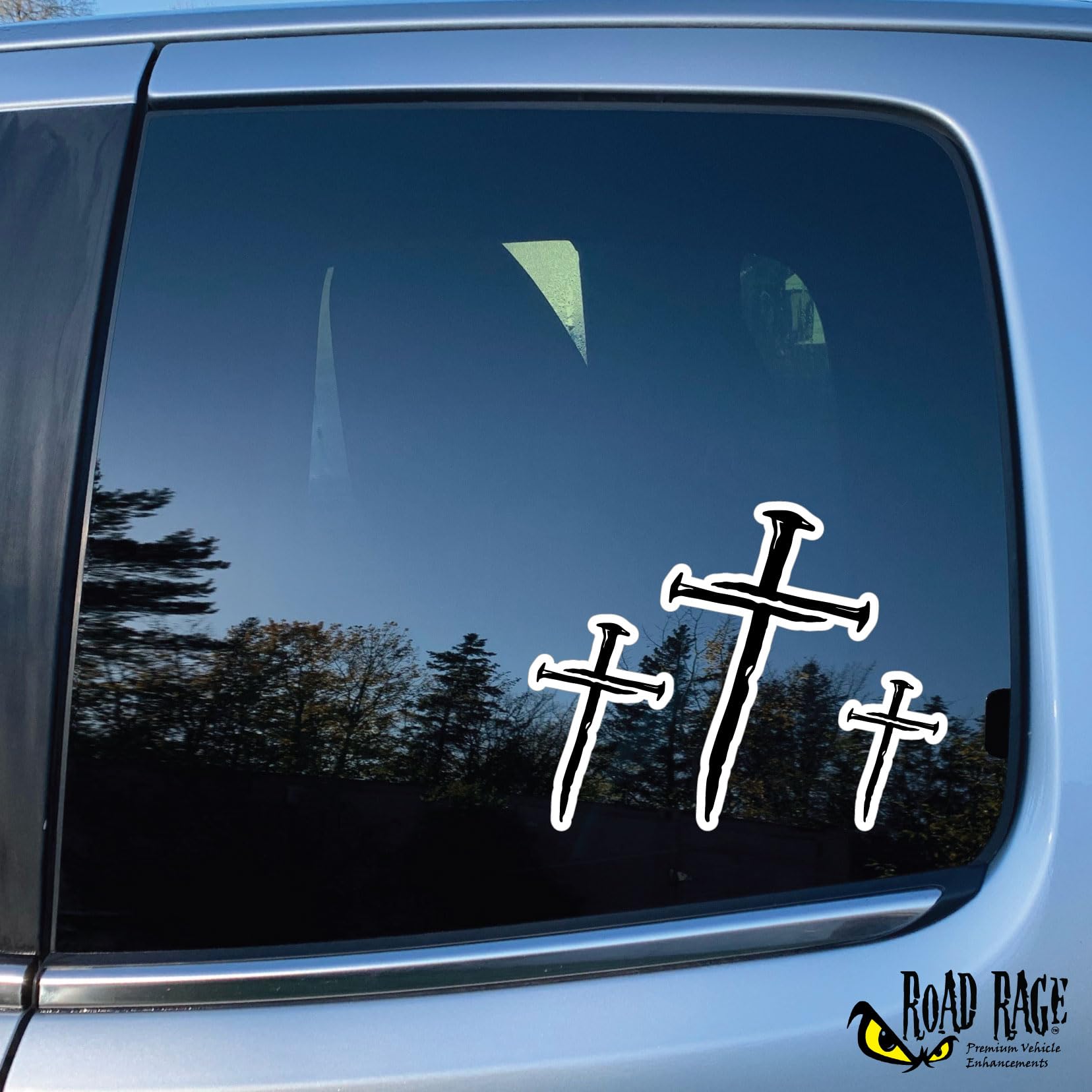 3 Pack Funny Cute Cross Car Decals - Premium Gloss Permanent Vinyl Waterproof Stickers (Black, 2 Inch) - Perfect for Car Windows, Laptops & Water Bottles