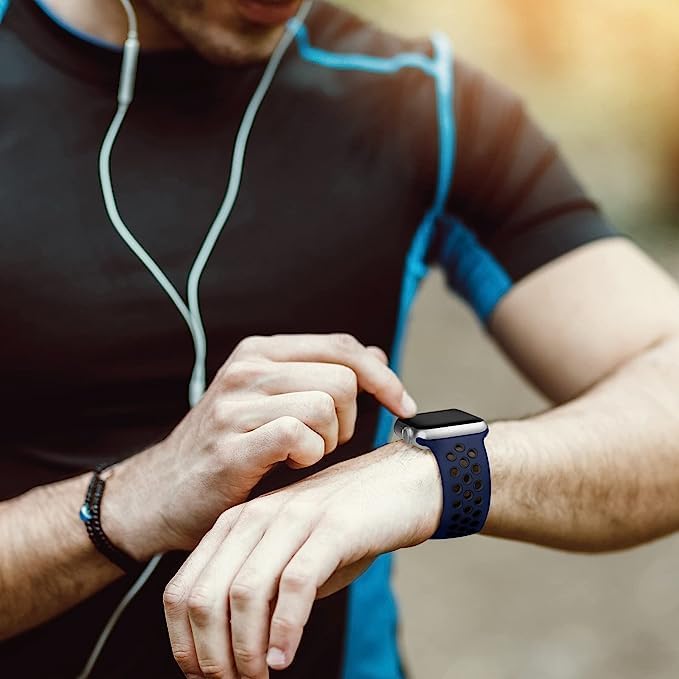 Lerobo Sport Band for Apple Watch Series 10/9/8/7/6/5/4/3/2/1 & Ultra (49mm/44mm/45mm/46mm) - Soft Silicone Replacement Strap for Men & Women - Perfect for Workouts, Running & Daily Wear