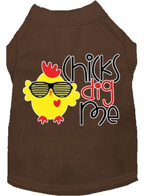 Chicks Dig Me Funny Dog T-Shirt - Soft Cotton Pet Apparel in Multiple Colors - Perfect for Dog Lovers & Pet Costume Parties