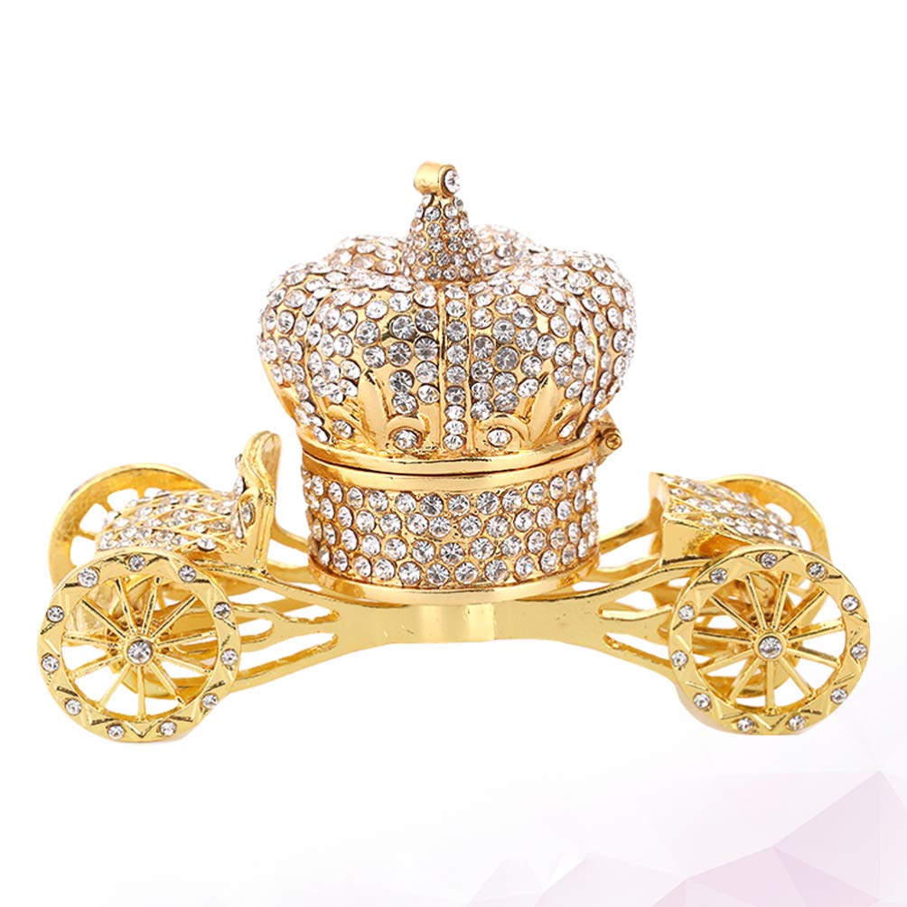 BESPORTBLE Rhinestone Jewelry Box - Crystal Pumpkin Carriage Trinket Box with Hinged Lid for Women & Girls | Elegant Jewelry Storage for Dresser, Vanity & Gift Giving