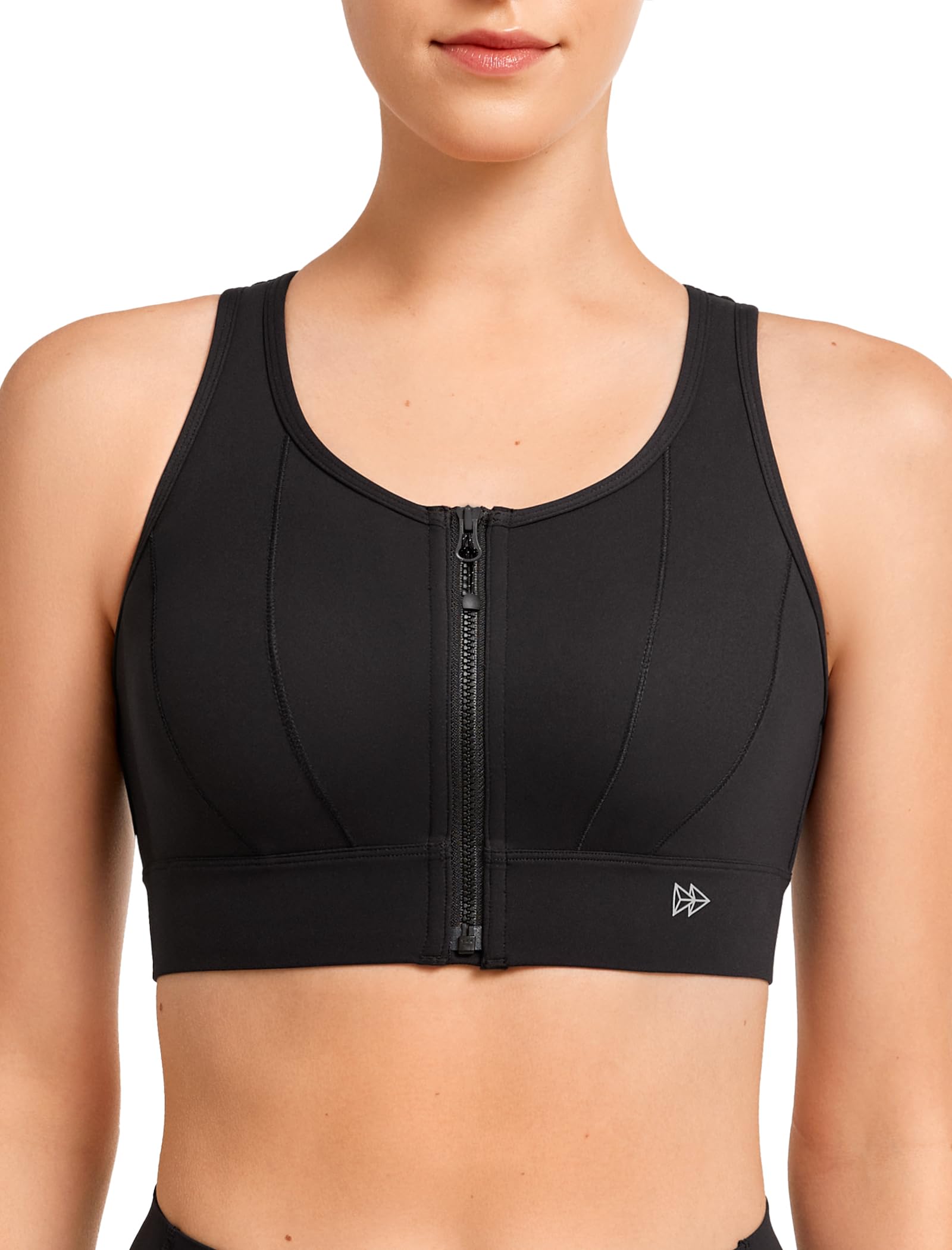 Yvette Women's Front Closure High Impact Sports Bra - Maximum Support for Large Bust - Perfect for Running, Workouts & High-Intensity Training