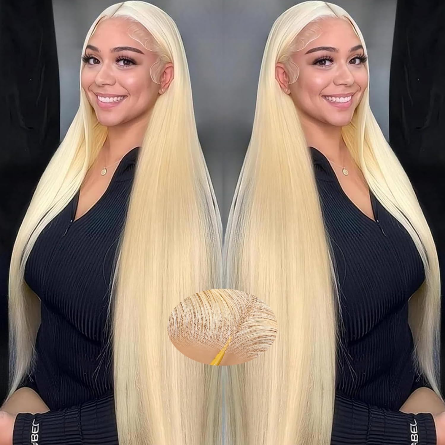 Blonde Wear and Go Glueless Human Hair Wigs - Pre Plucked 613 Lace Front Wig with 220% Density, 7x5 HD Lace Closure, Bleached Knots & Baby Hair - 28 Inch Straight Colored Wig for Daily Wear, Parties & Special Occasions