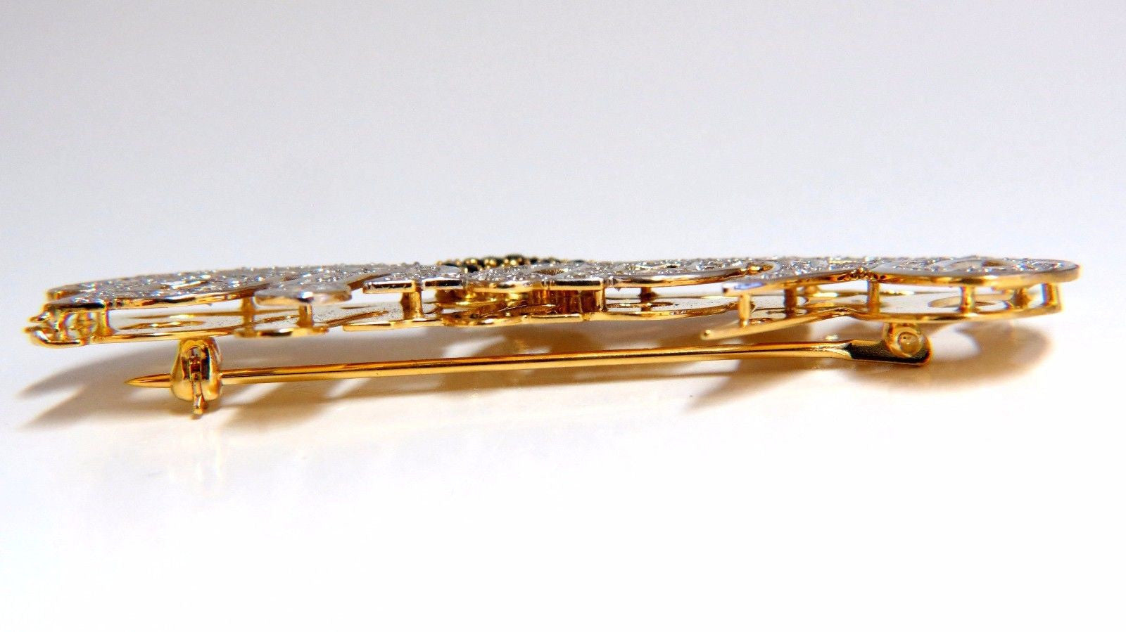 14K Gold Maria Brooch Pin with 2.00ct Natural Sapphire & Diamonds - Elegant Jewelry Gift for Women, Perfect for Weddings, Parties & Special Occasions